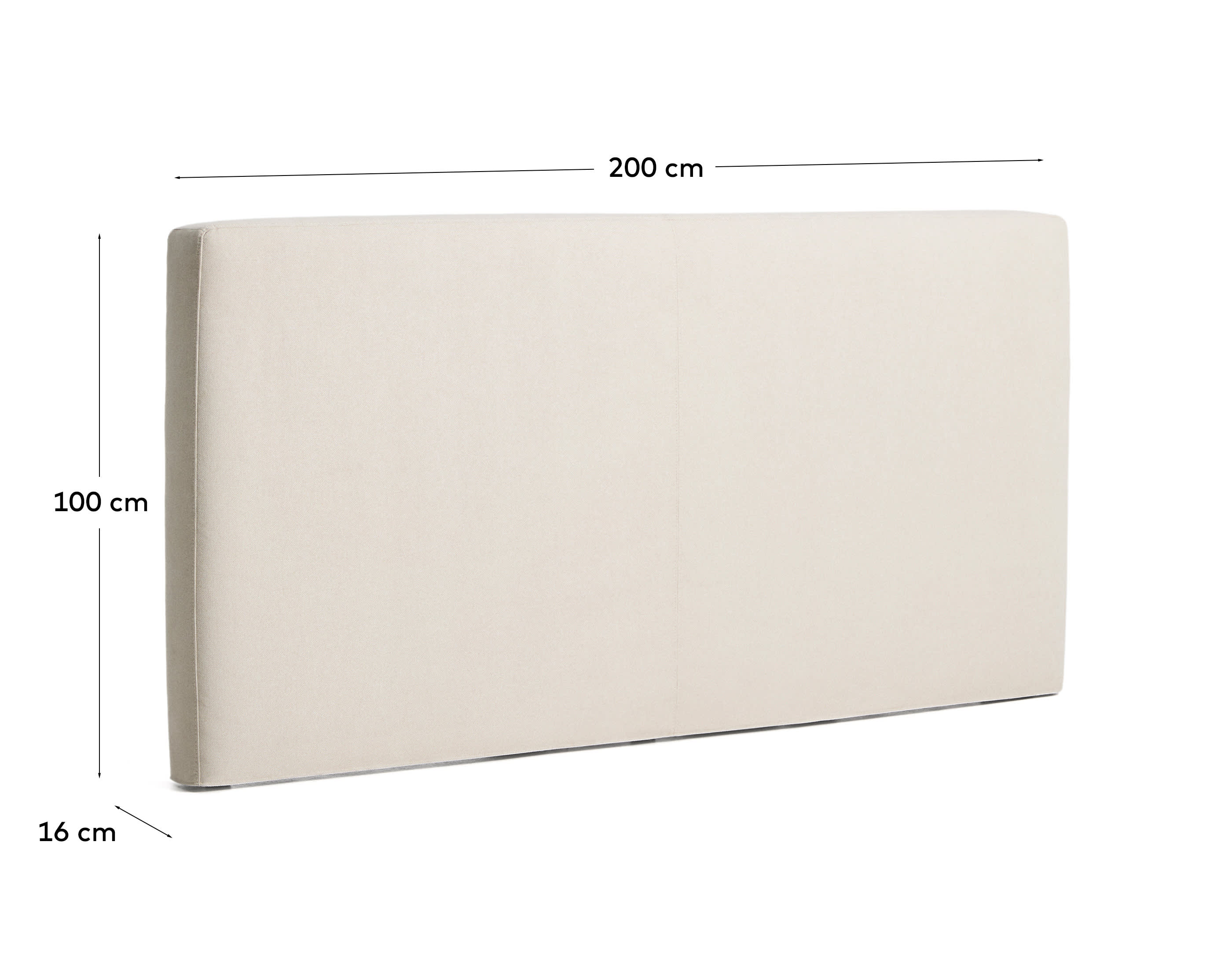 Blok ecru headboard with removable cover for bed up to 180cm