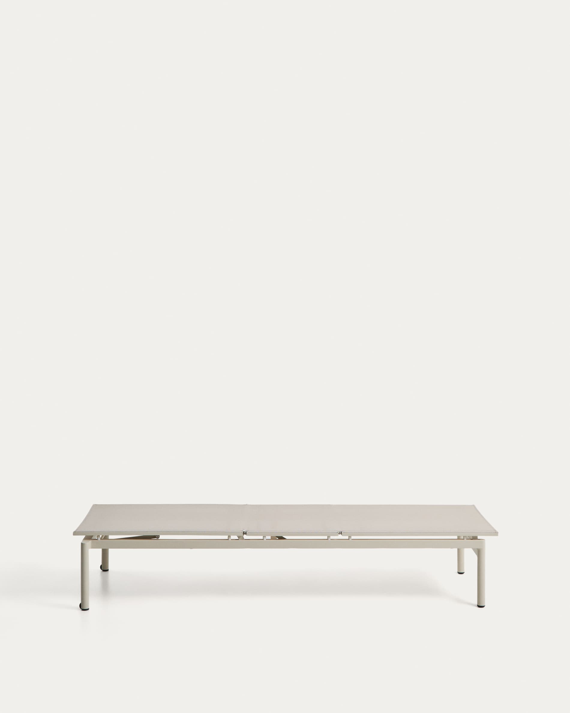 Stackable sun lounger Lesina in ecru aluminium and texteline