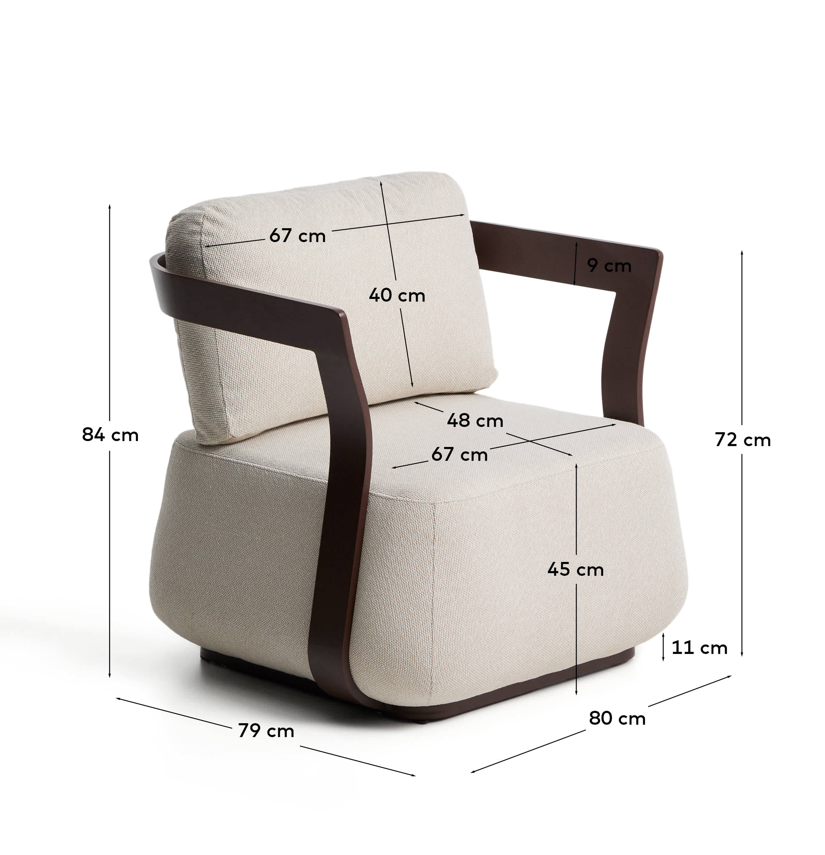 Tamaris brown aluminium outdoor armchair