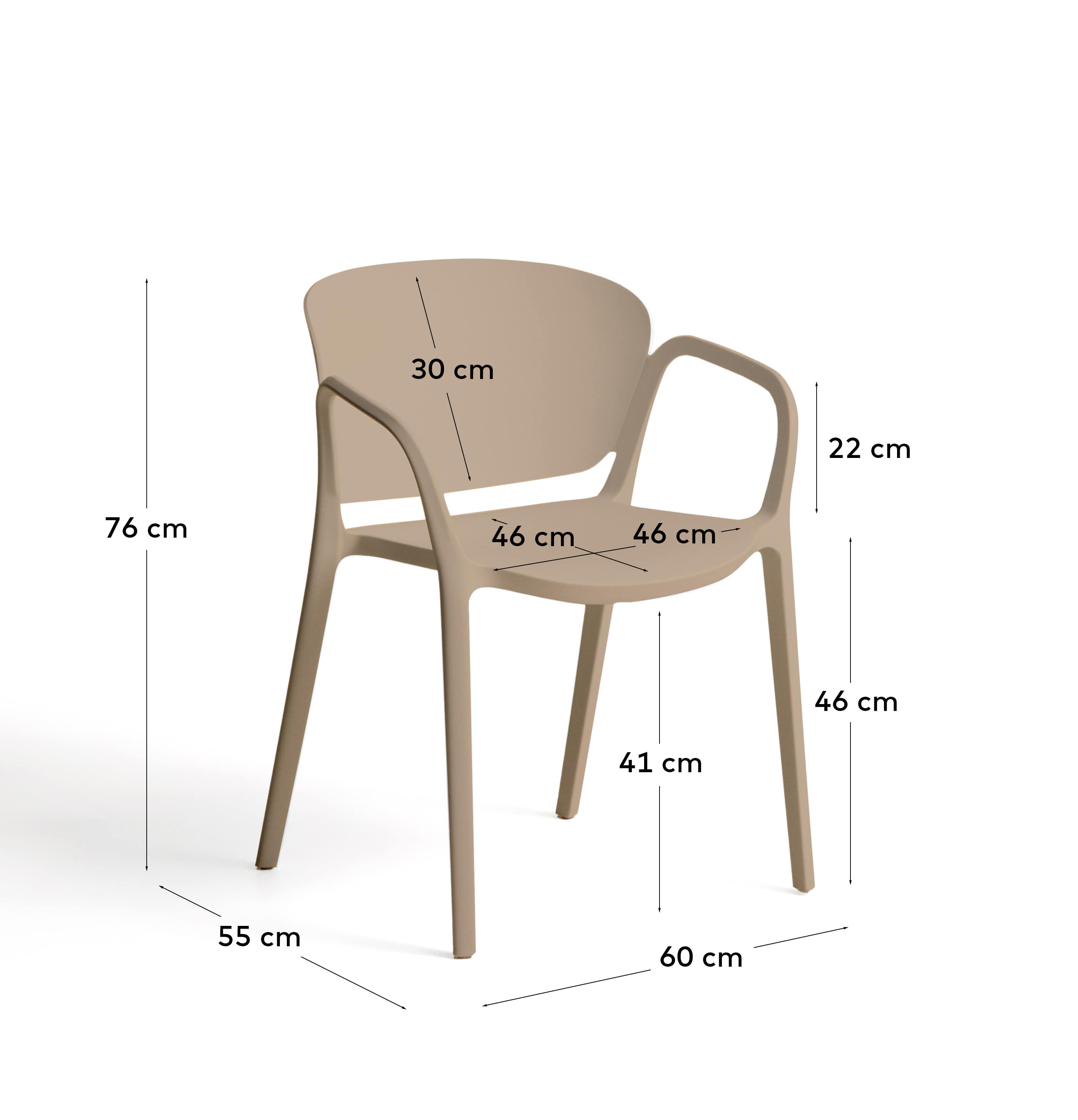 Ania stackable outdoor chair in beige