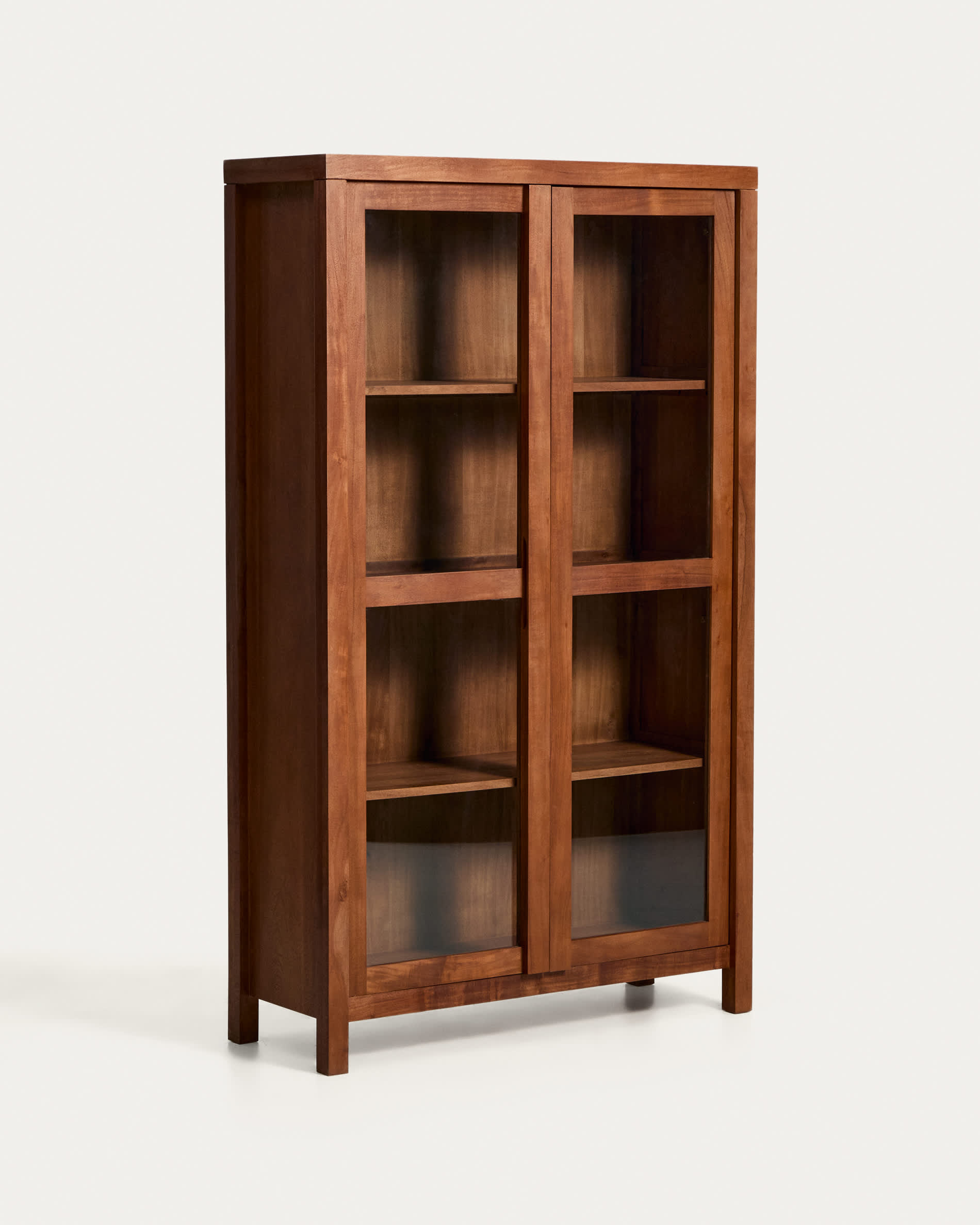 Norani display cabinet in solid acacia wood and acacia veneer 110 x 185 cm