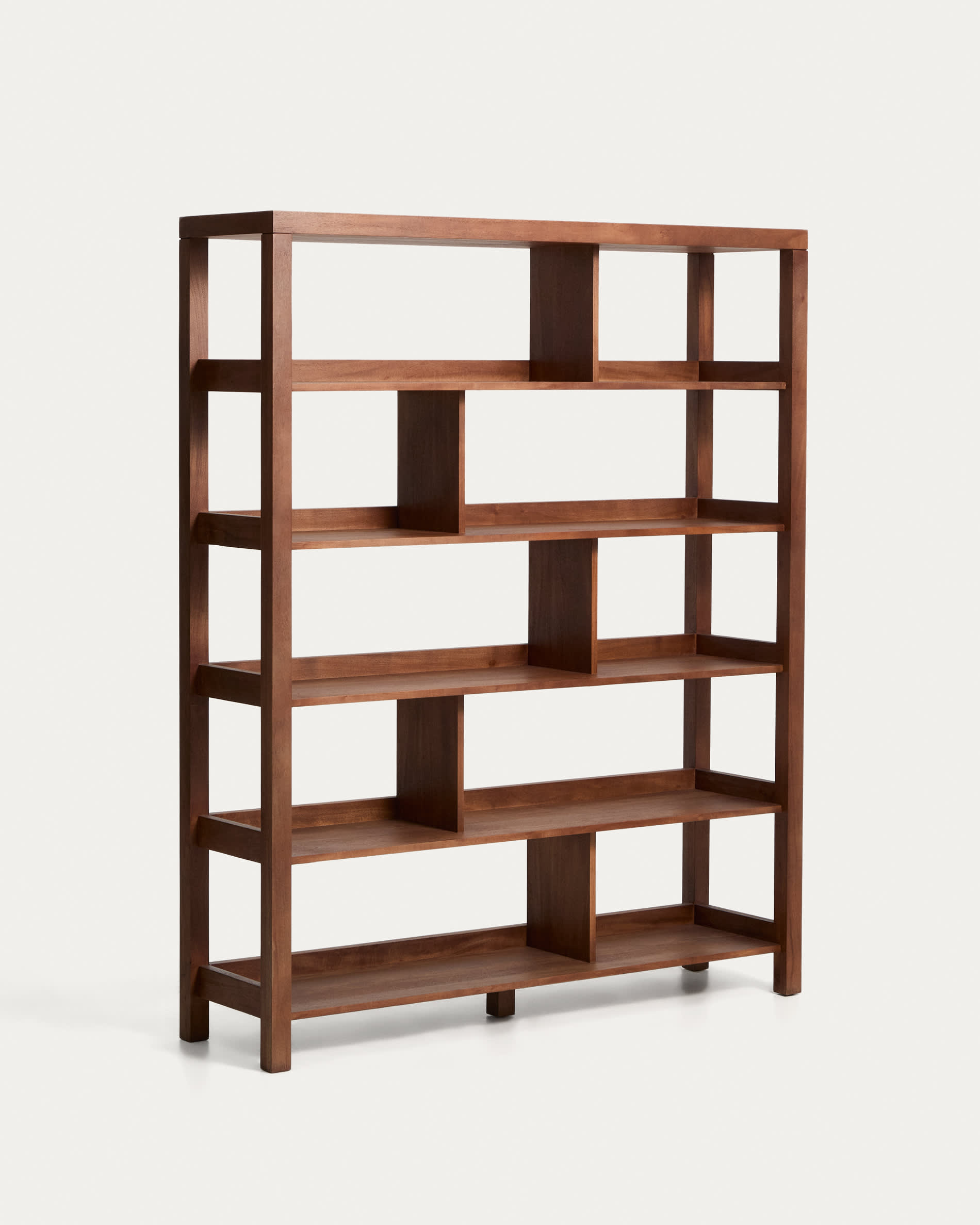 Norani shelving unit in solid acacia wood and acacia veneer 150 x 185 cm