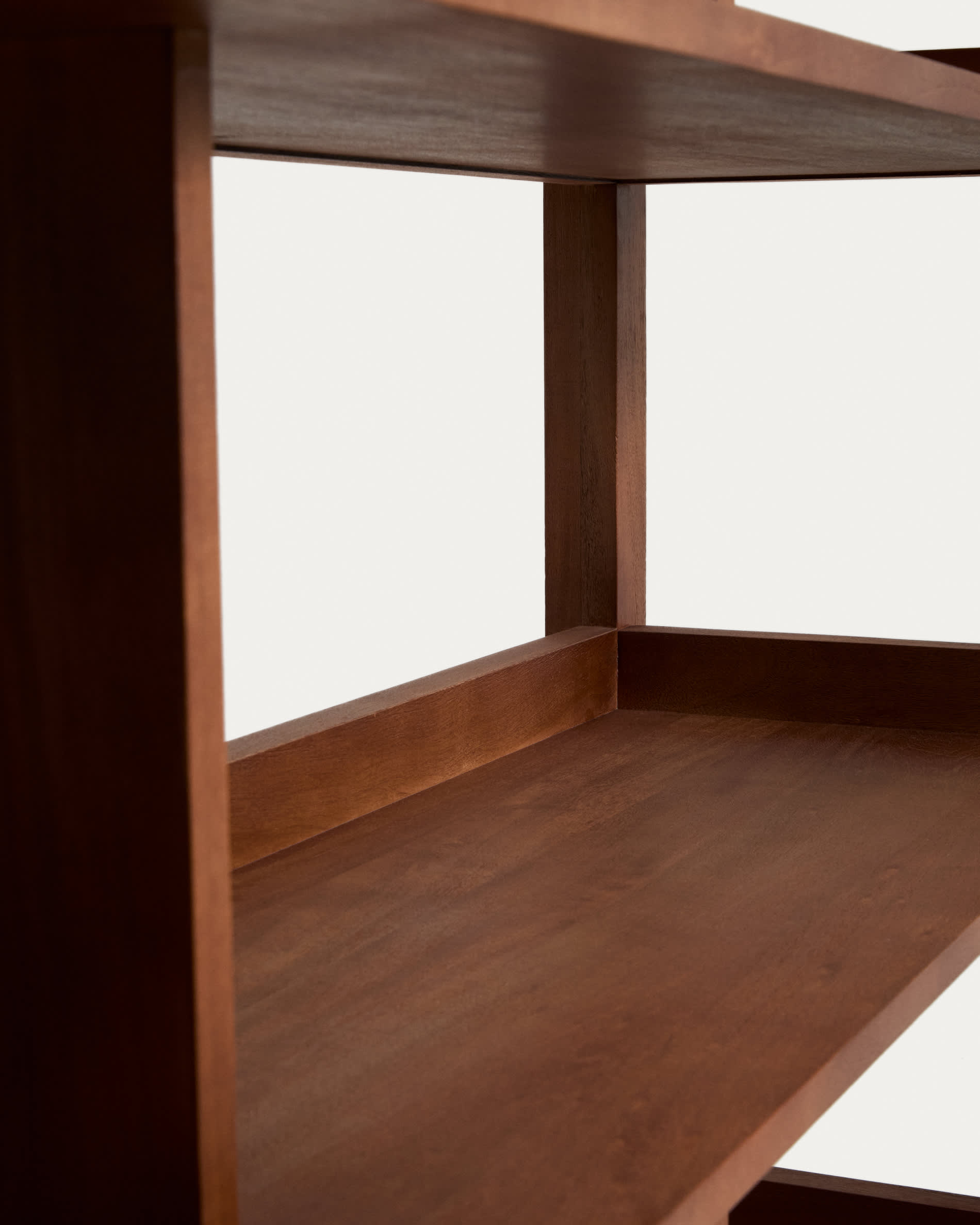 Norani shelving unit in solid acacia wood and acacia veneer 150 x 185 cm