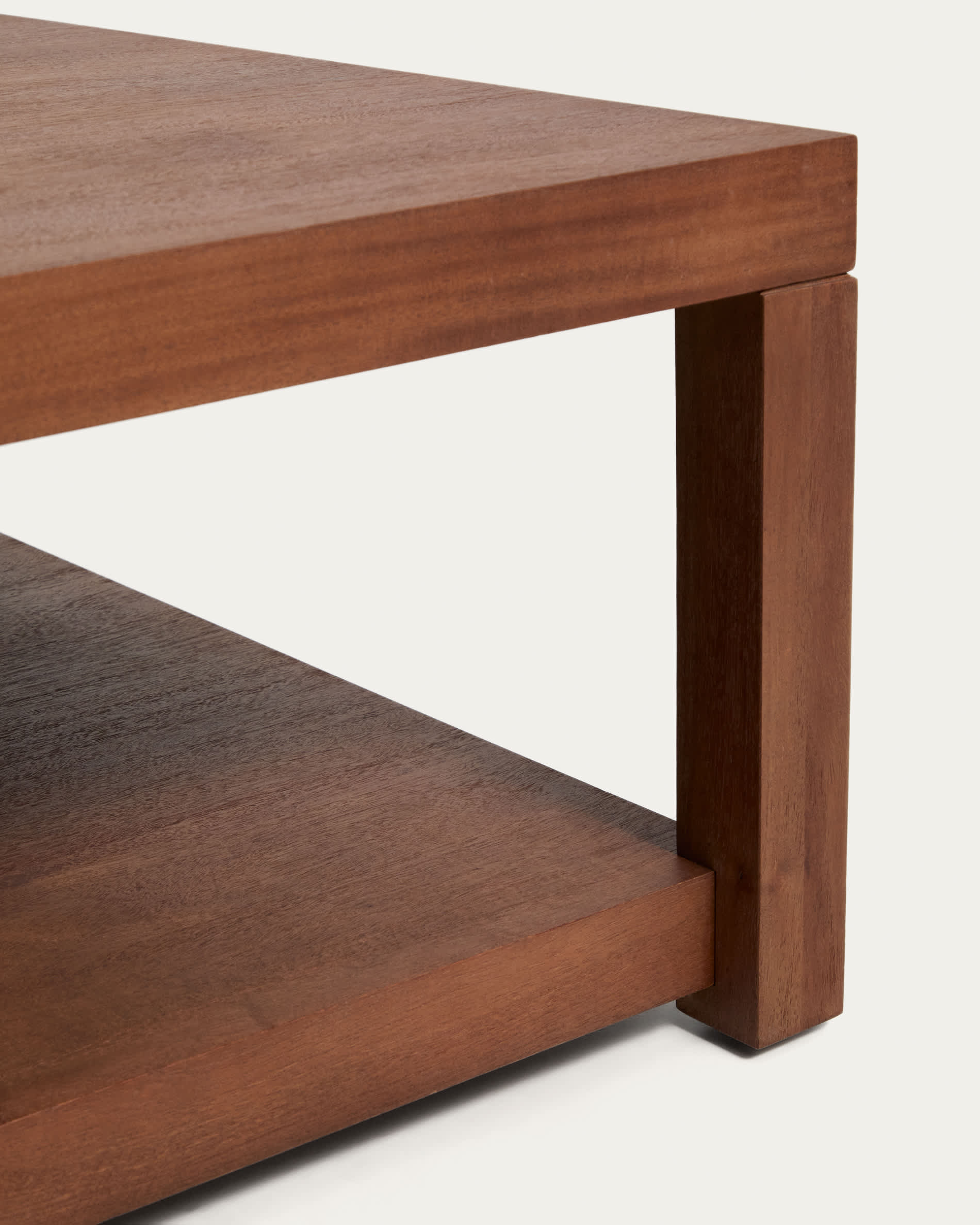 Norani side table in solid acacia wood and acacia veneer 90 x 90 cm