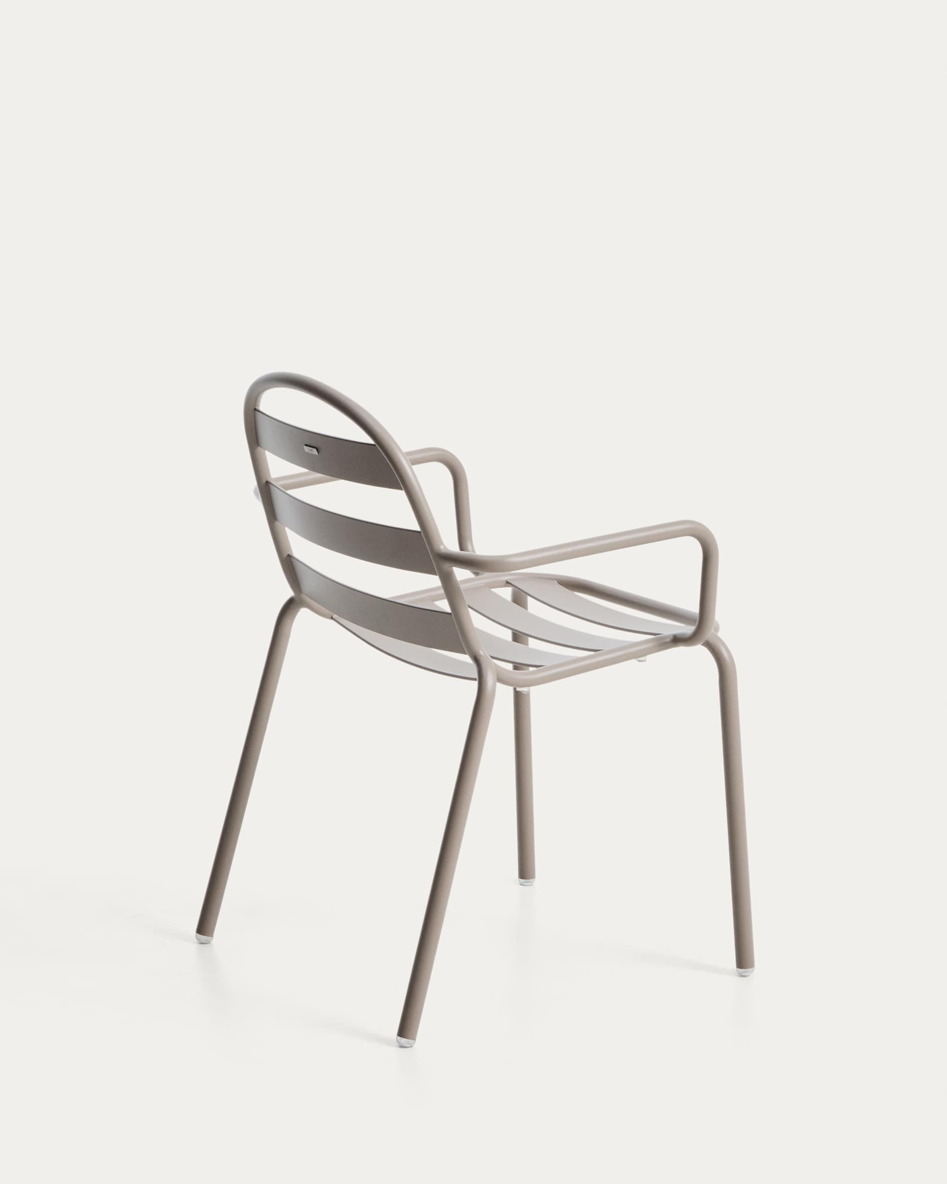 Joncols stackable outdoor chair in aluminium with taupe painted finish
