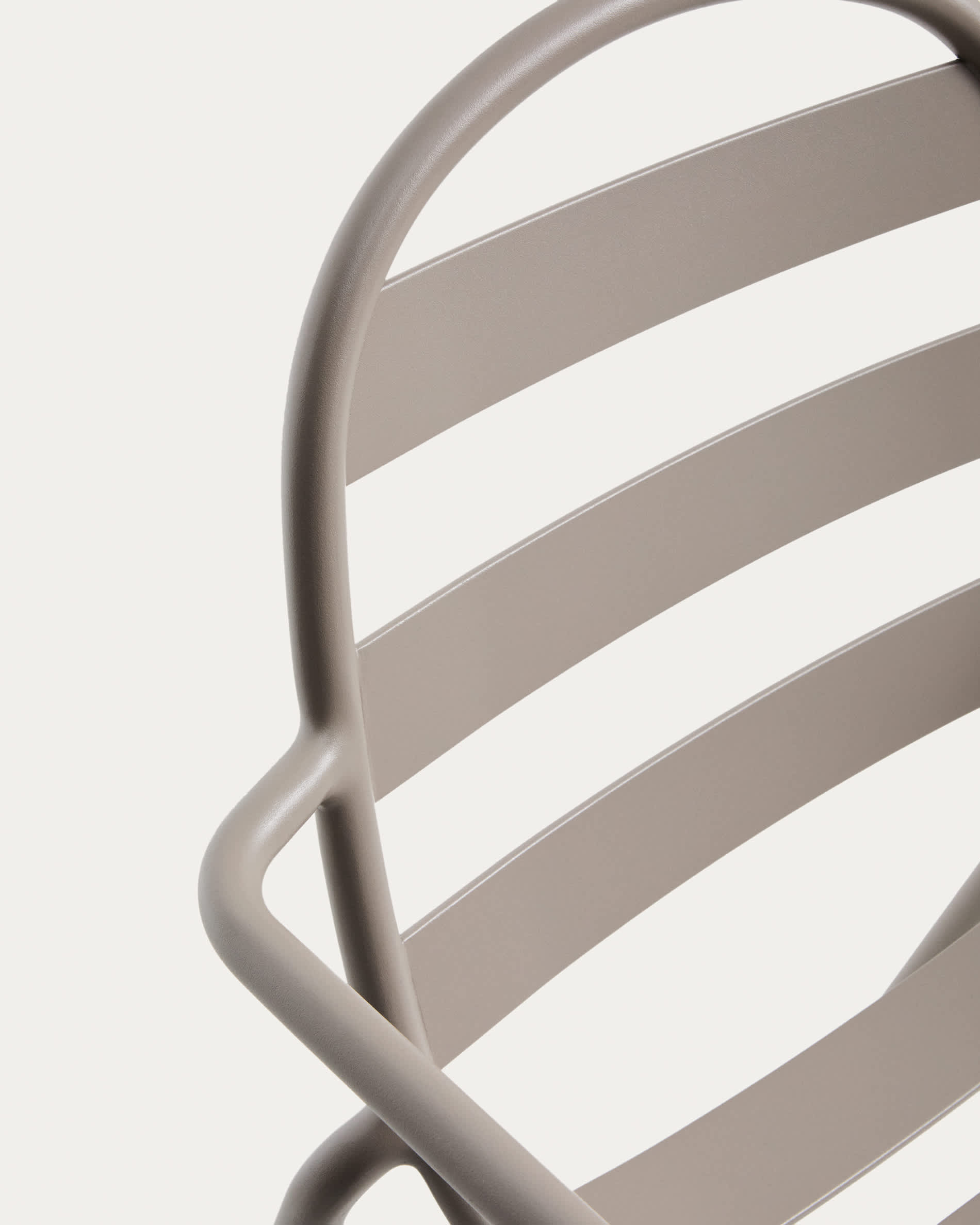 Joncols stackable outdoor chair in aluminium with taupe painted finish