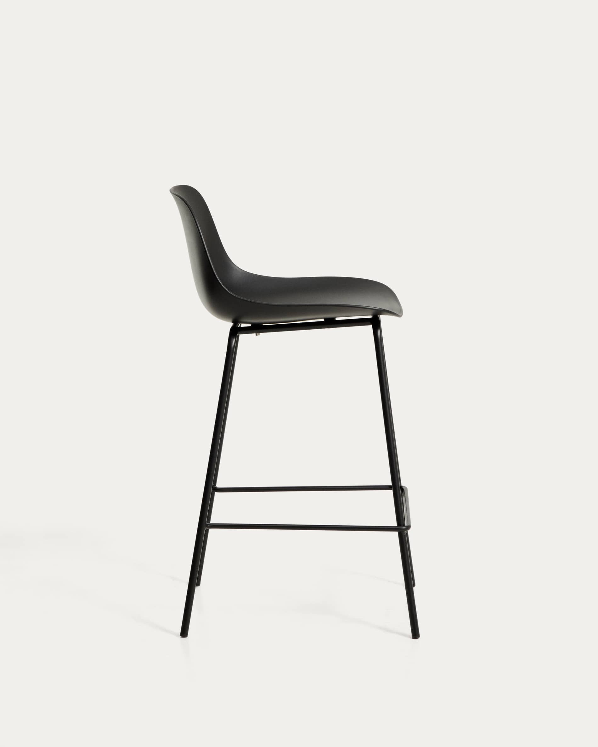 Altea black stool with black finish steel legs 65cm