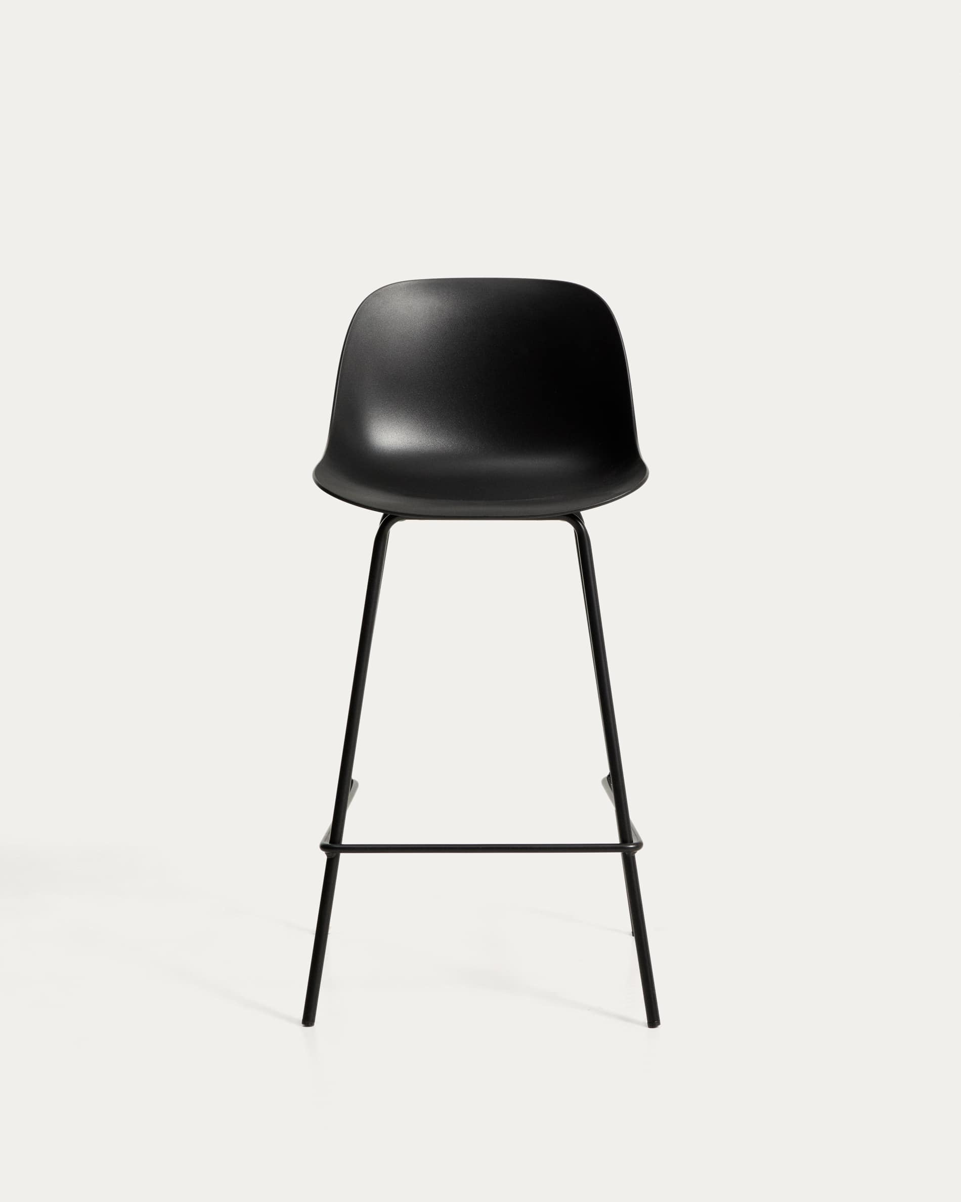 Altea black stool with black finish steel legs 65cm