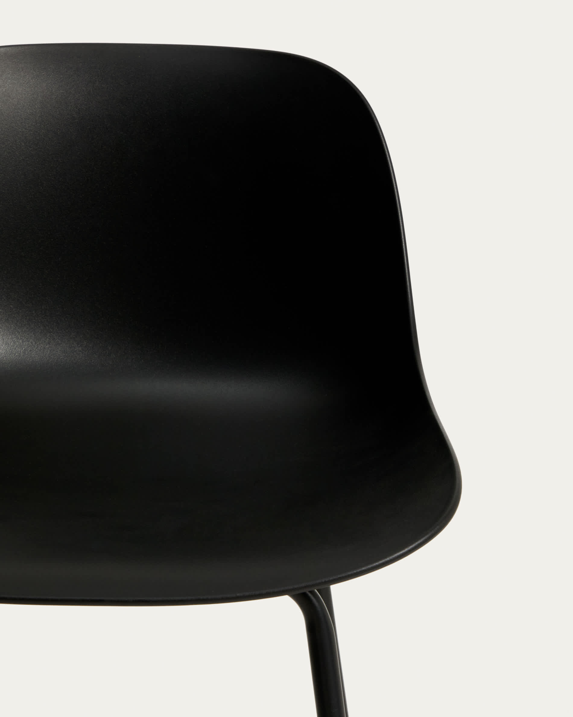 Altea black stool with black finish steel legs 65cm
