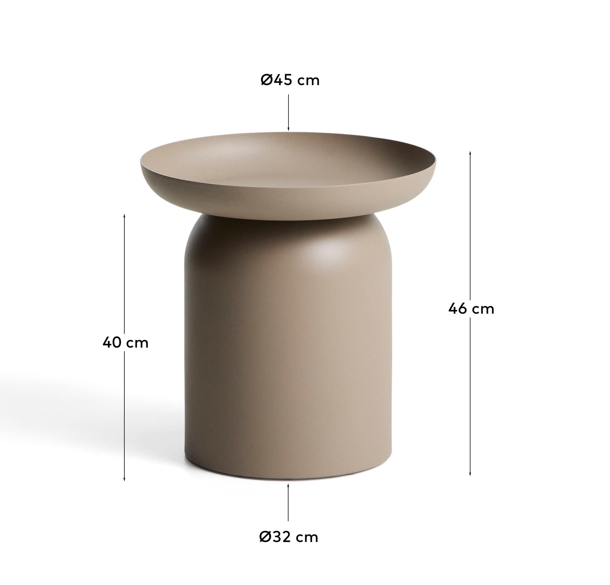 Arcola taupe aluminium side table Ø45 cm