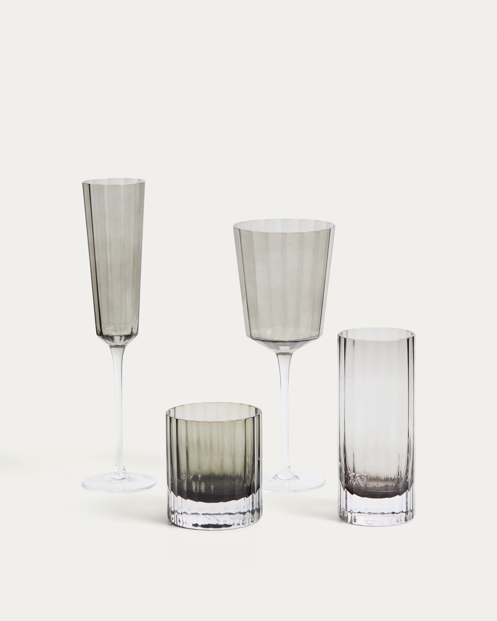 Clarien grey glass cup, 30 cl