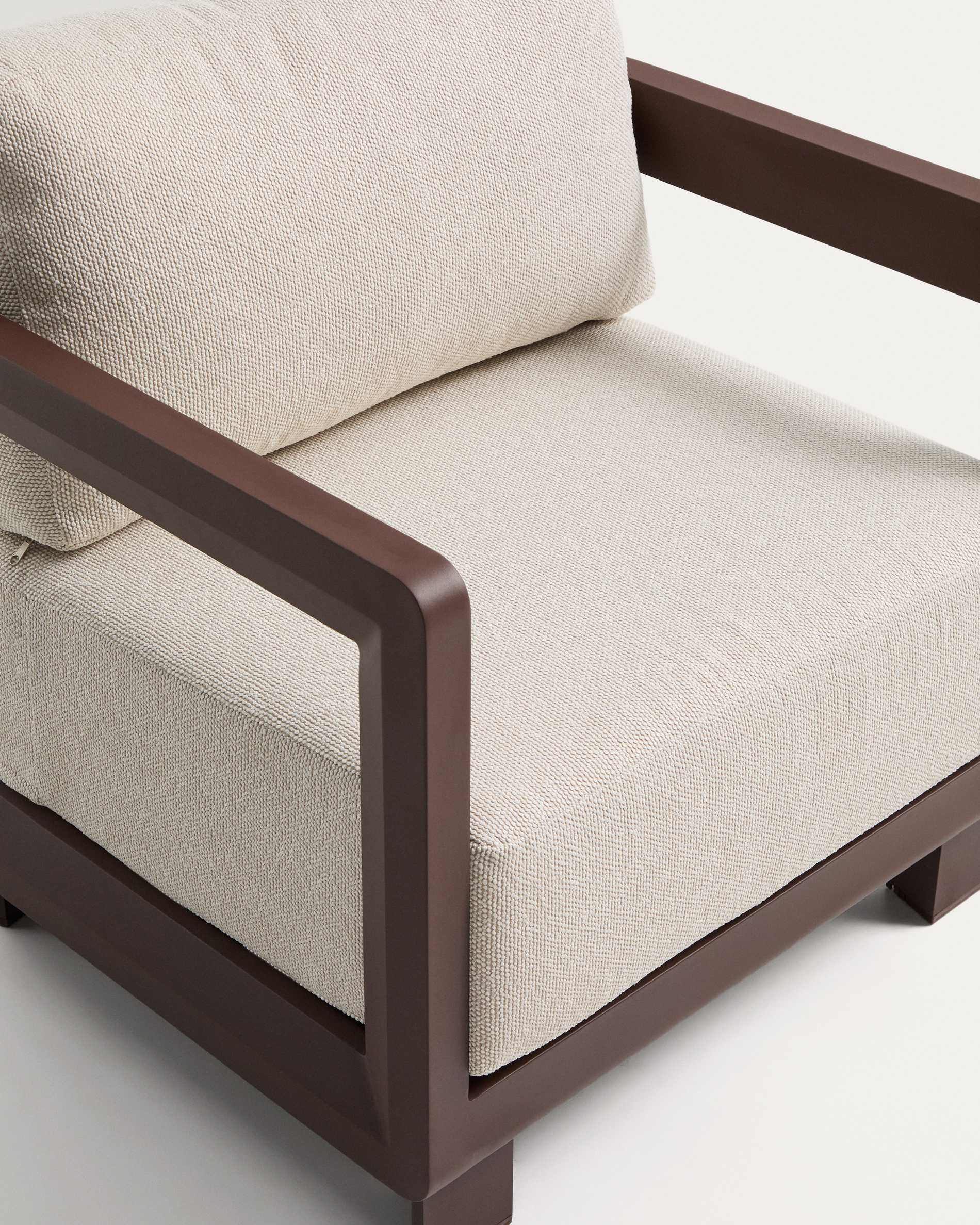 Nerano brown aluminium outdoor armchair