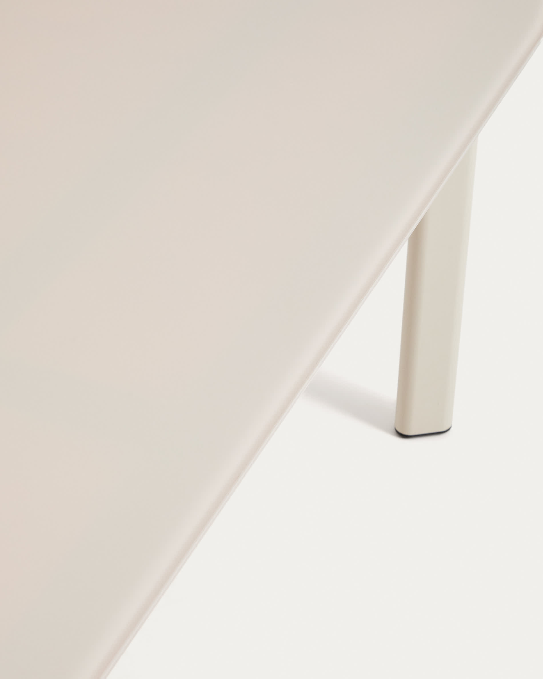 Erice set of 6 aluminium and rope cord stackable chairs and a table in ecru aluminium and tempered glass 230 x 100cm