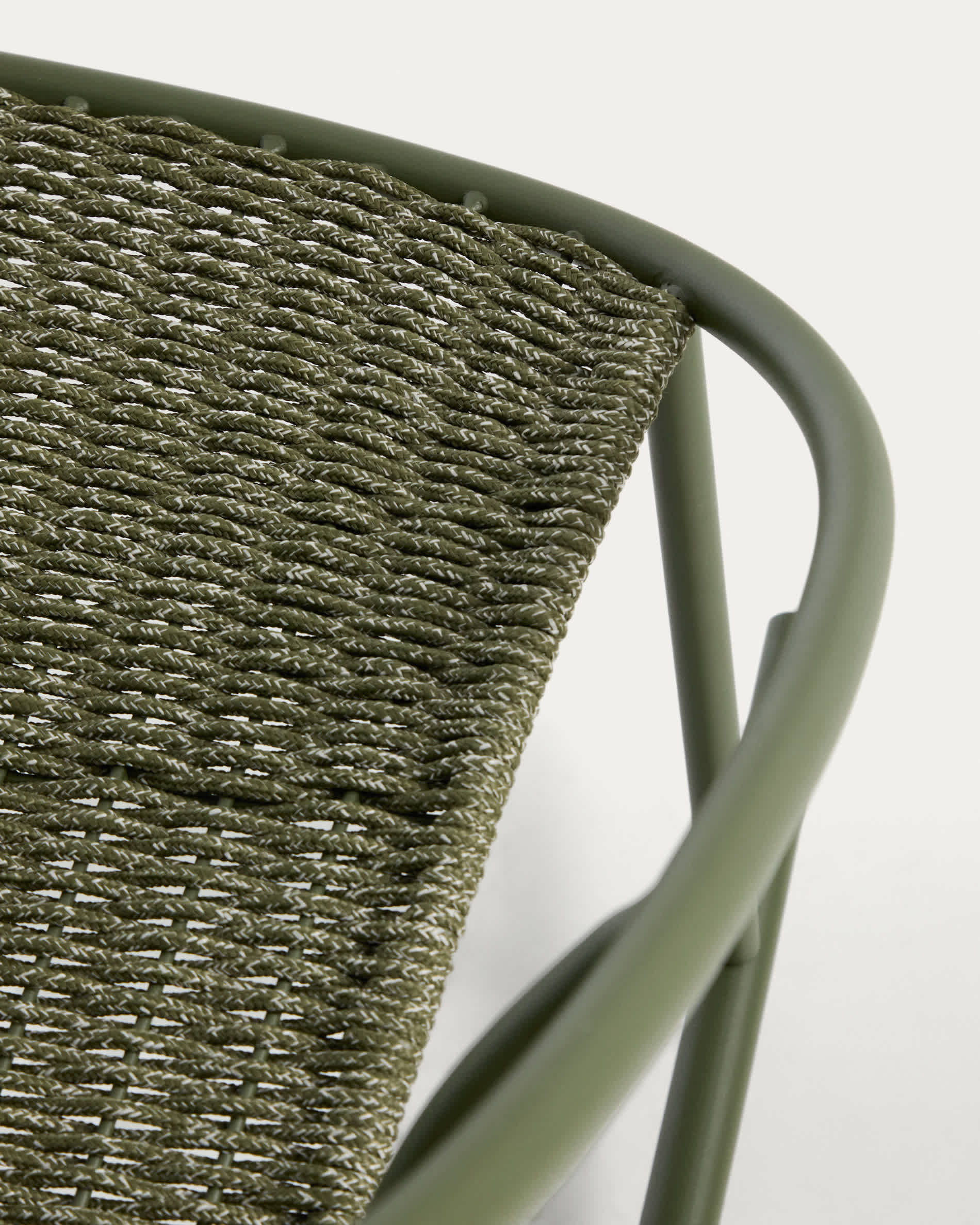 Atrani rocking chair in galvanized steel and green rope