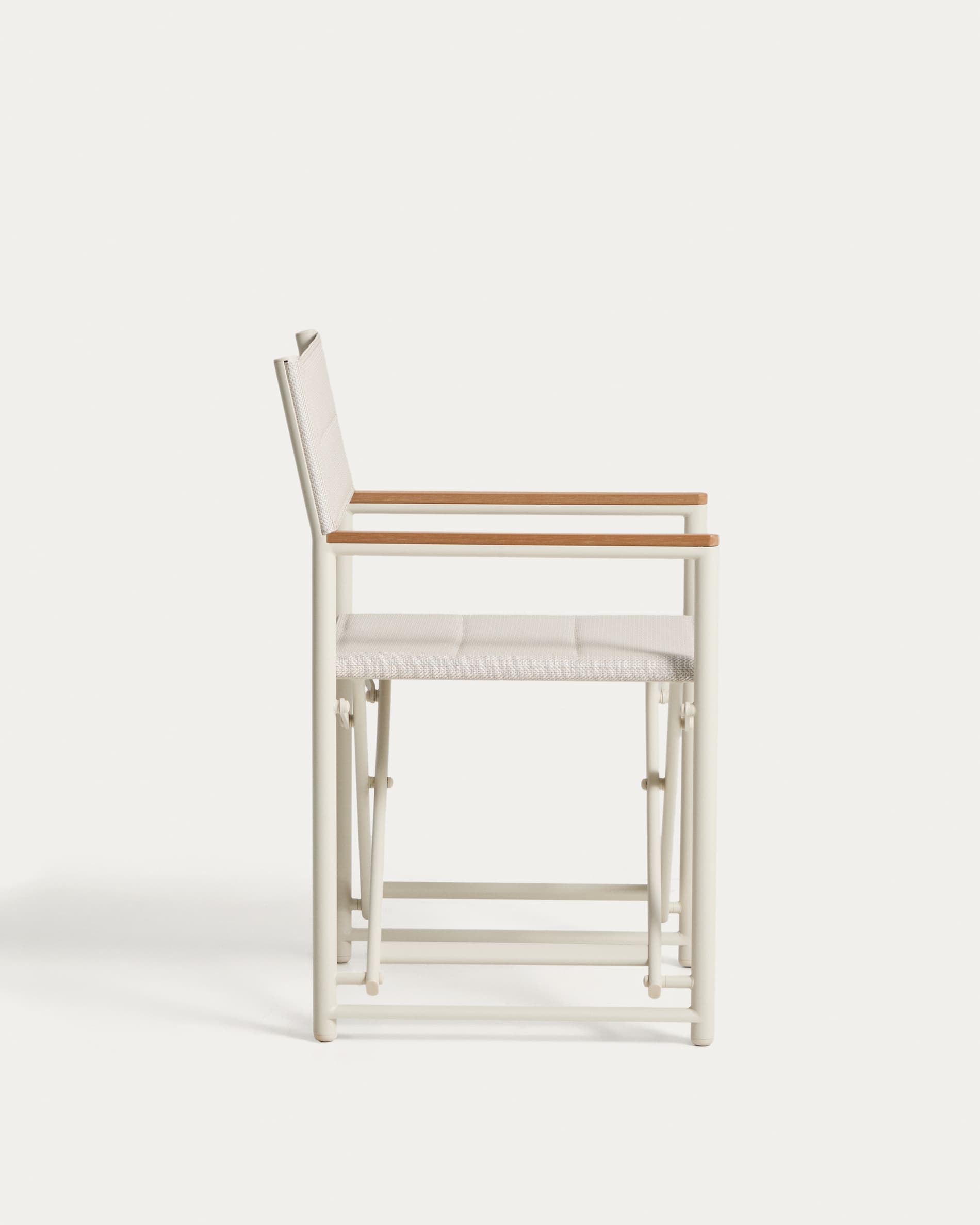 Tisno outdoor folding chair in ecru aluminium and ecru texteline