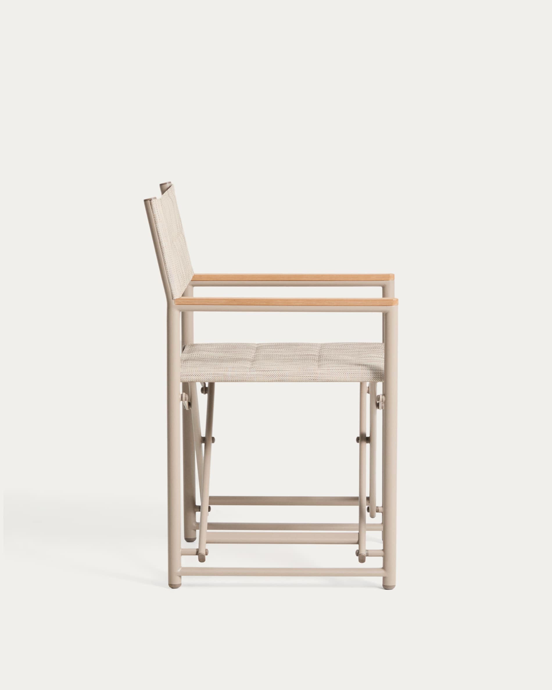 Tisno outdoor folding chair in taupe aluminium and taupe texteline