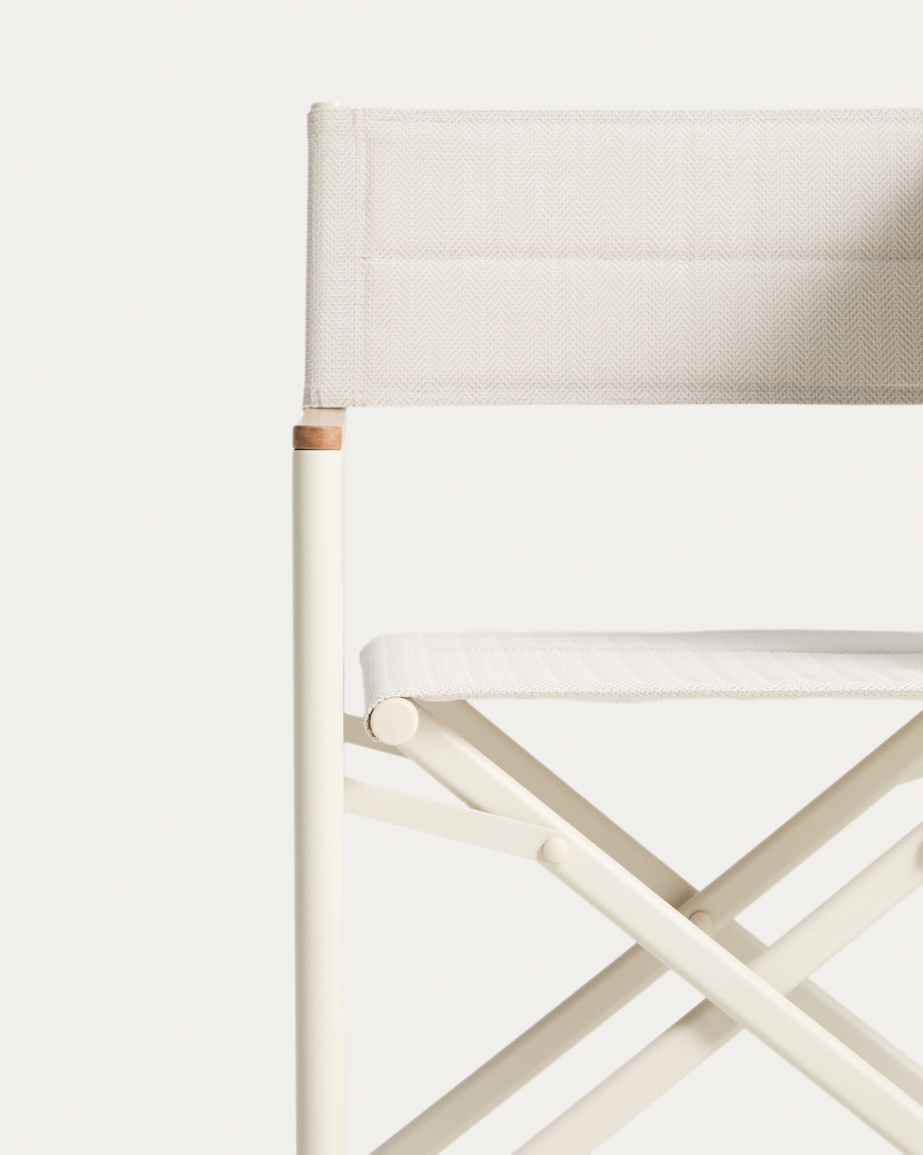 Tisno outdoor folding chair in ecru aluminium and ecru texteline