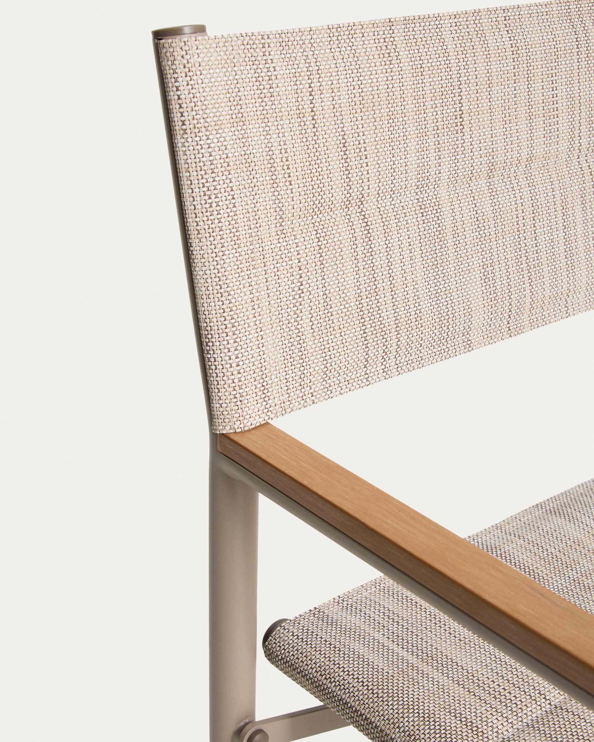 Tisno outdoor folding chair in taupe aluminium and taupe texteline