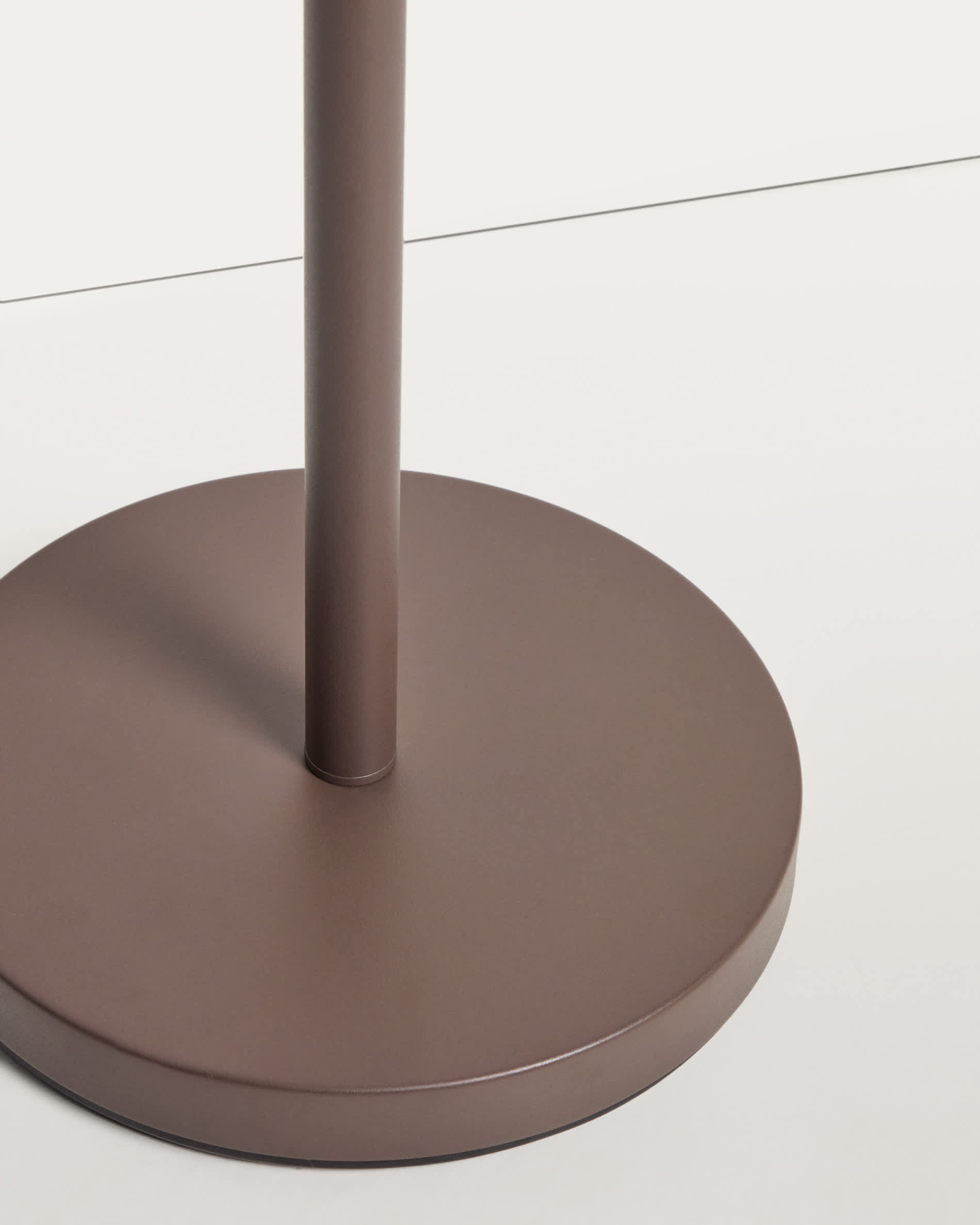 Navat metal floor lamp with brown distressed finish