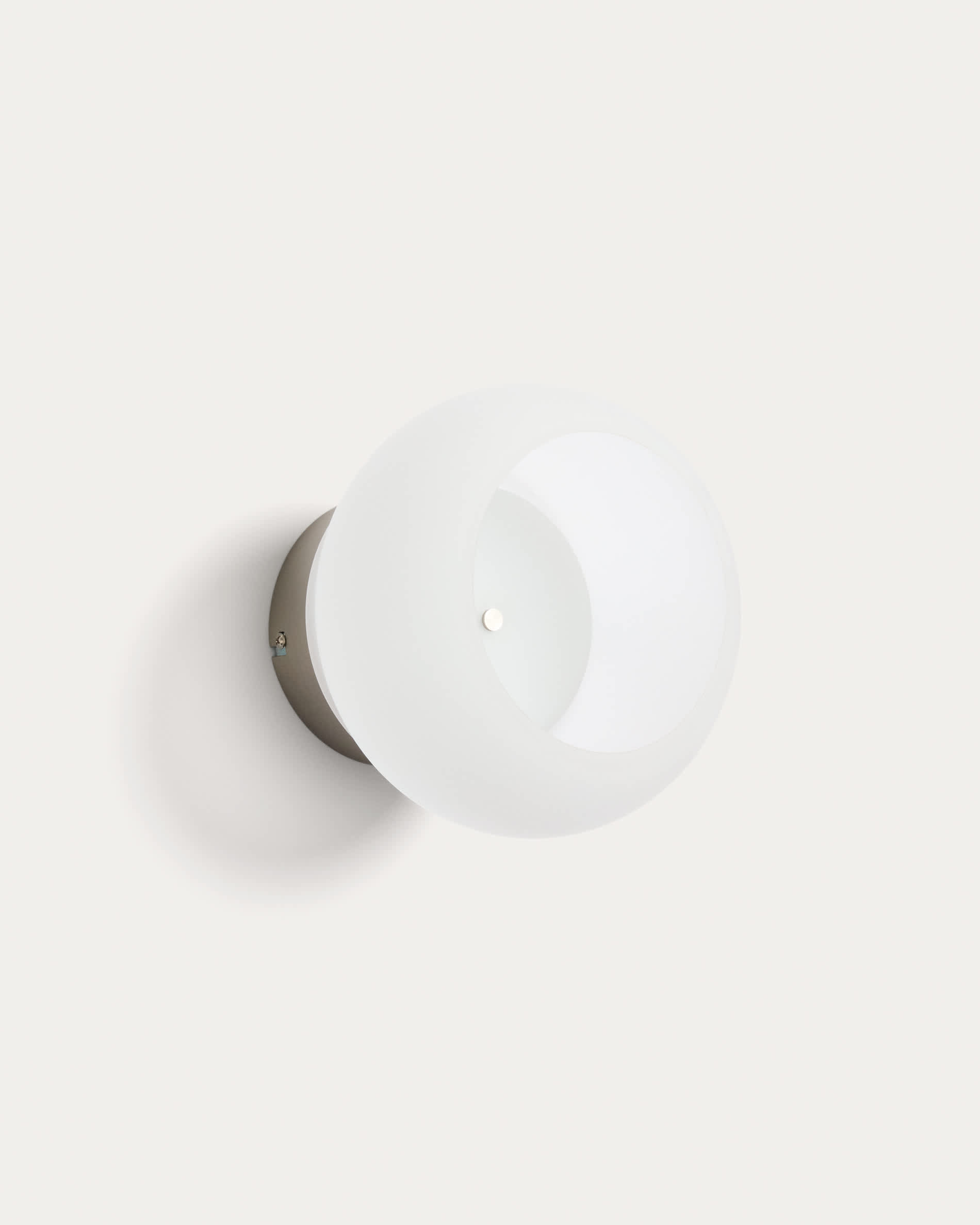 Leruna frosted glass and metal LED wall lamp with galvanised finish Ø 20 cm