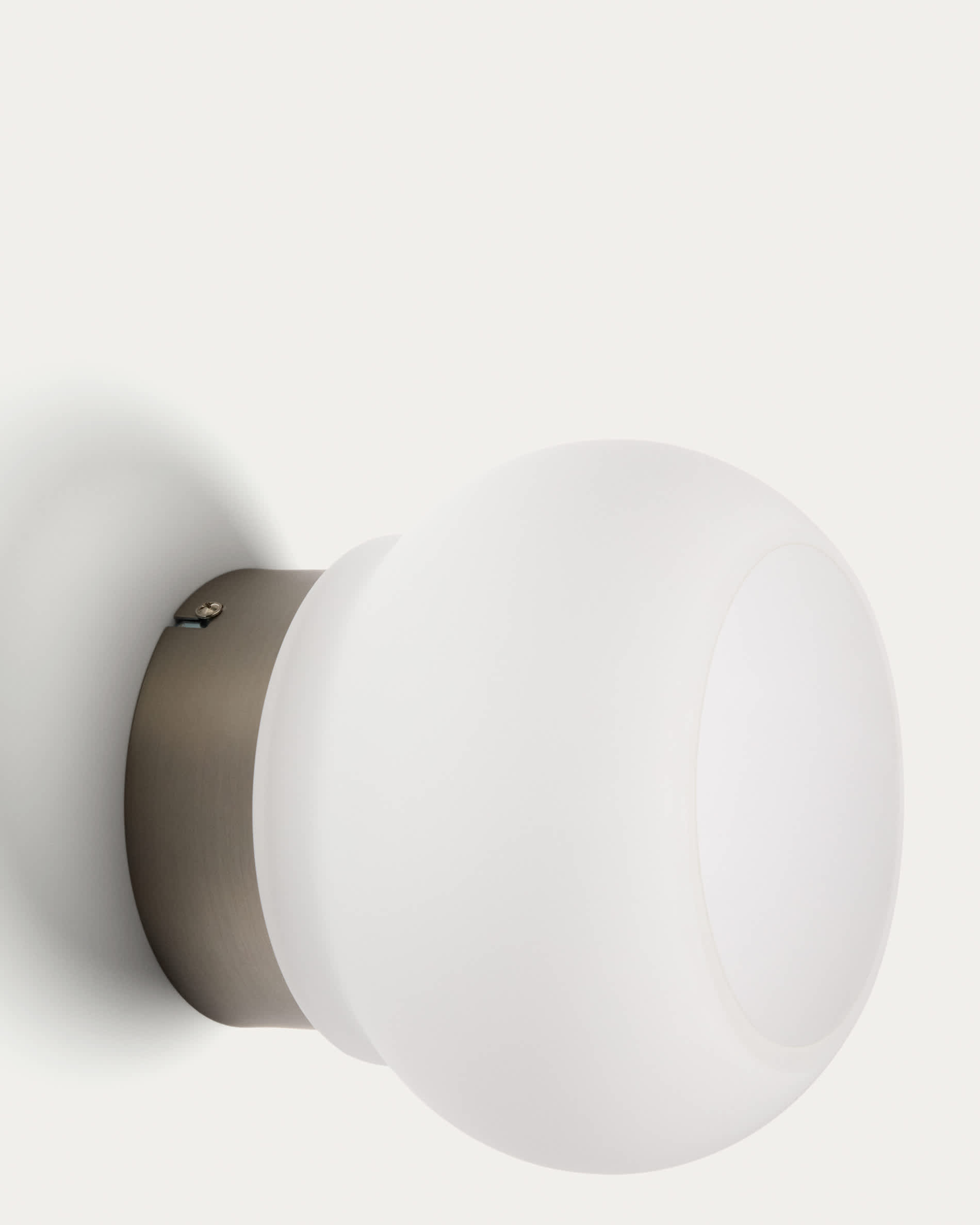 Leruna frosted glass and metal LED wall lamp with galvanised finish Ø 20 cm