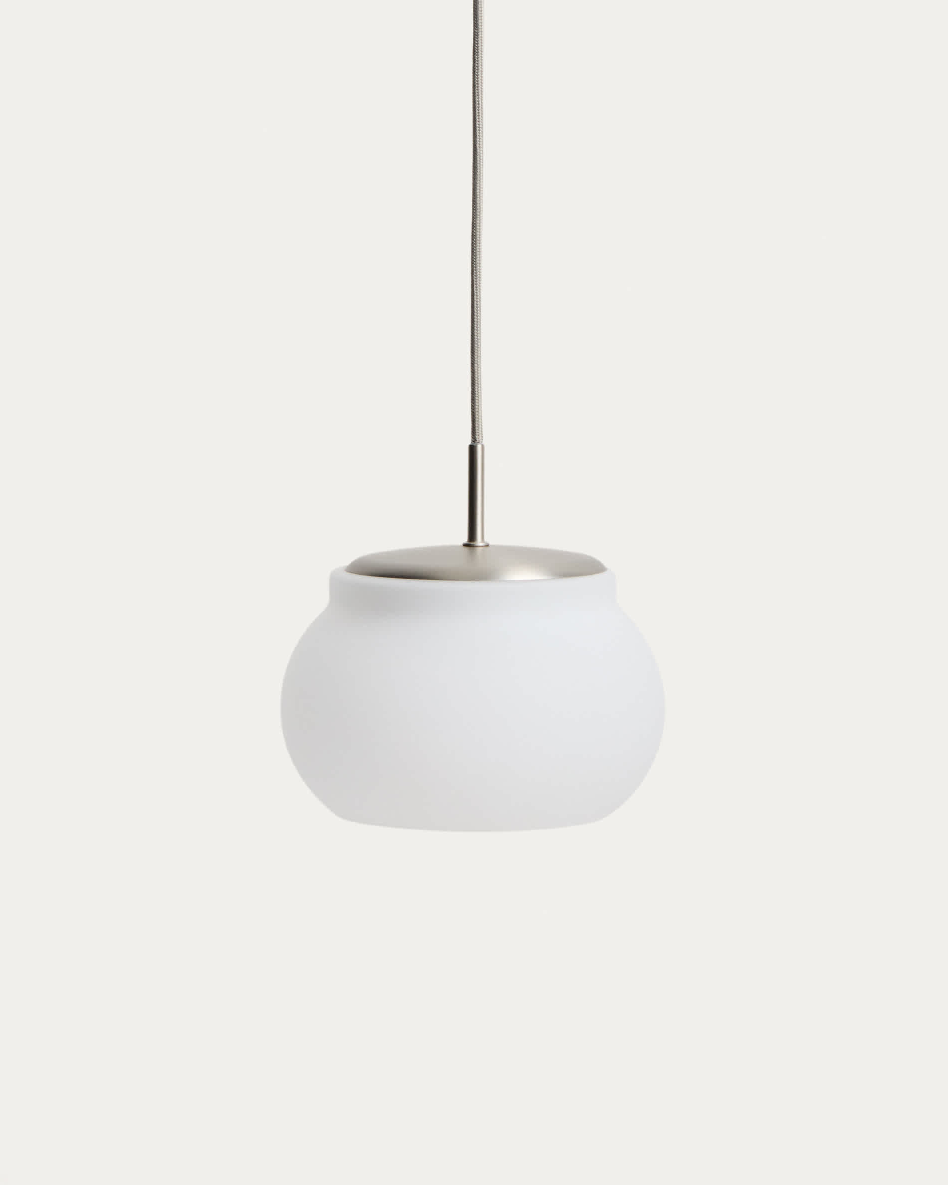 Leruna frosted glass and metal LED ceiling lamp with galvanised finish Ø 20 cm