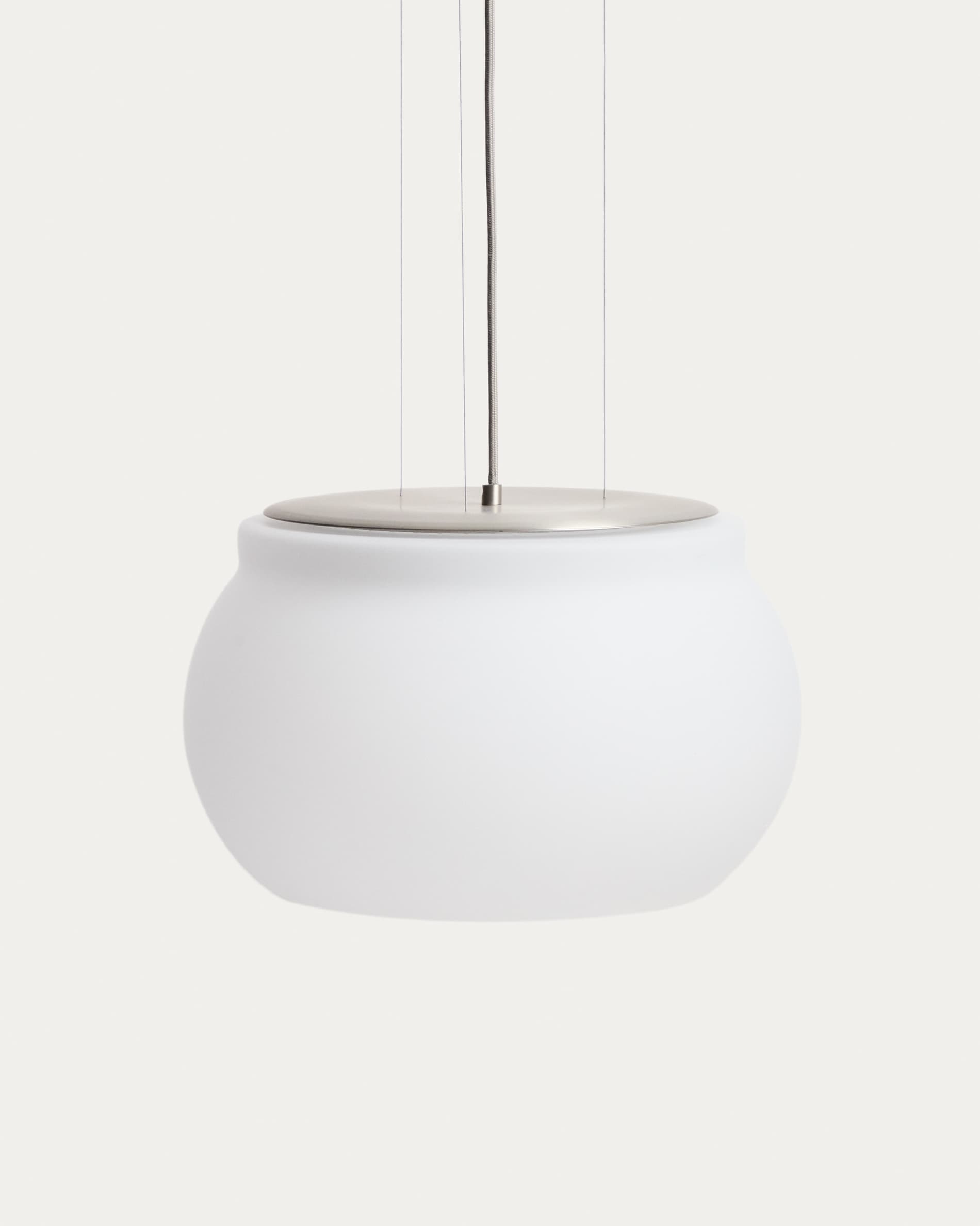 Leruna frosted glass and metal LED ceiling lamp with galvanised finish Ø 40 cm