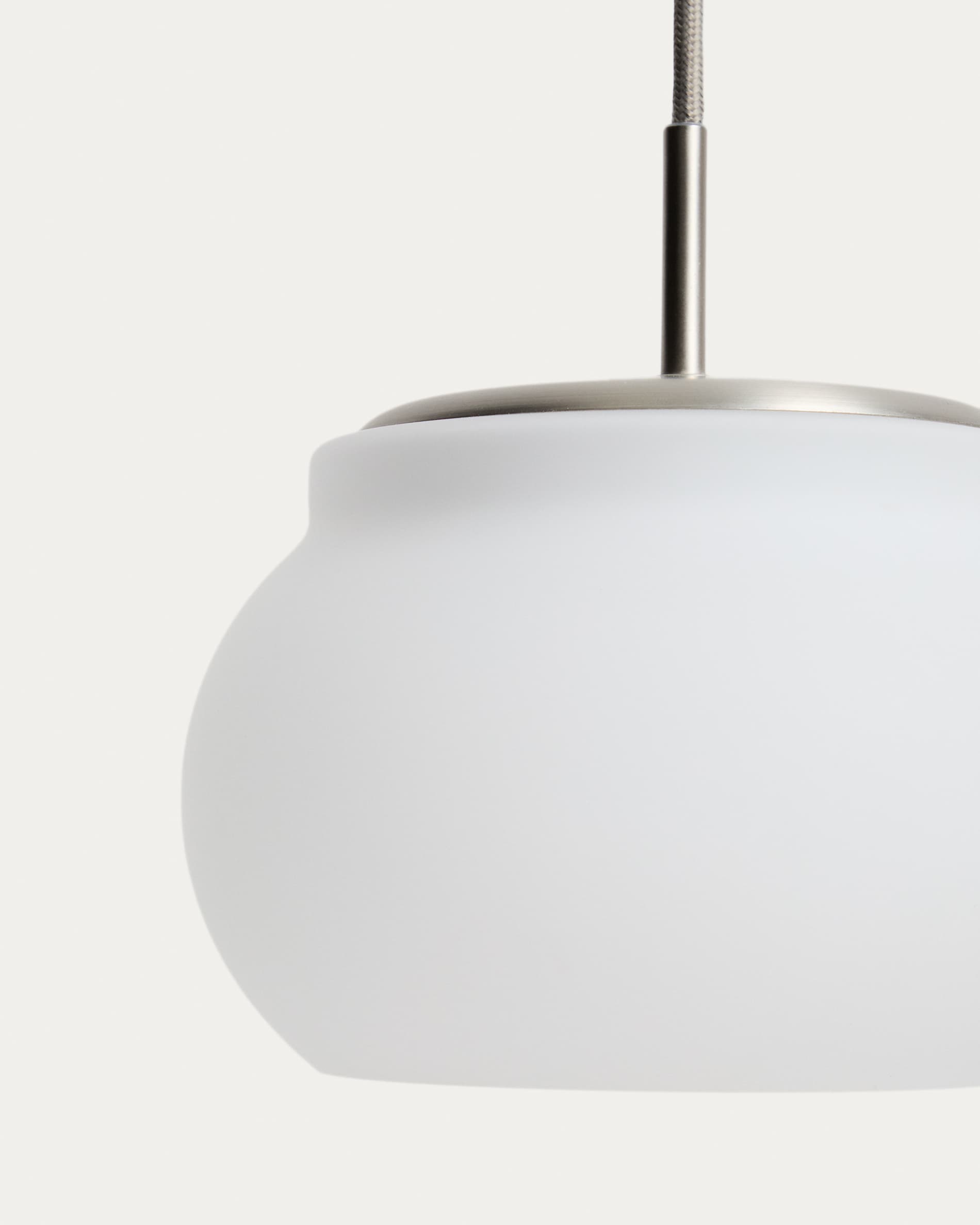 Leruna frosted glass and metal LED ceiling lamp with galvanised finish Ø 20 cm