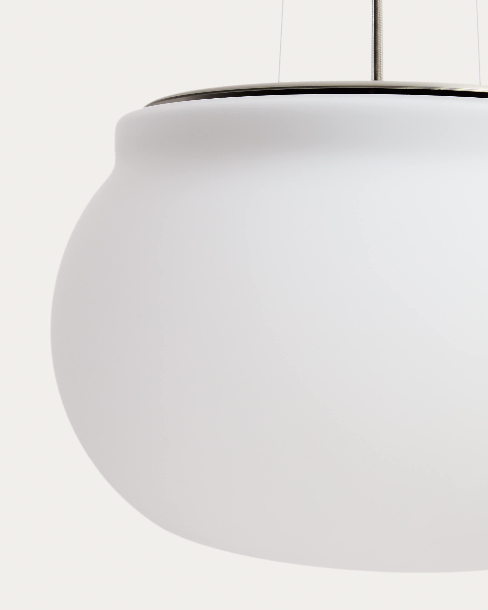 Leruna frosted glass and metal LED ceiling lamp with galvanised finish Ø 40 cm