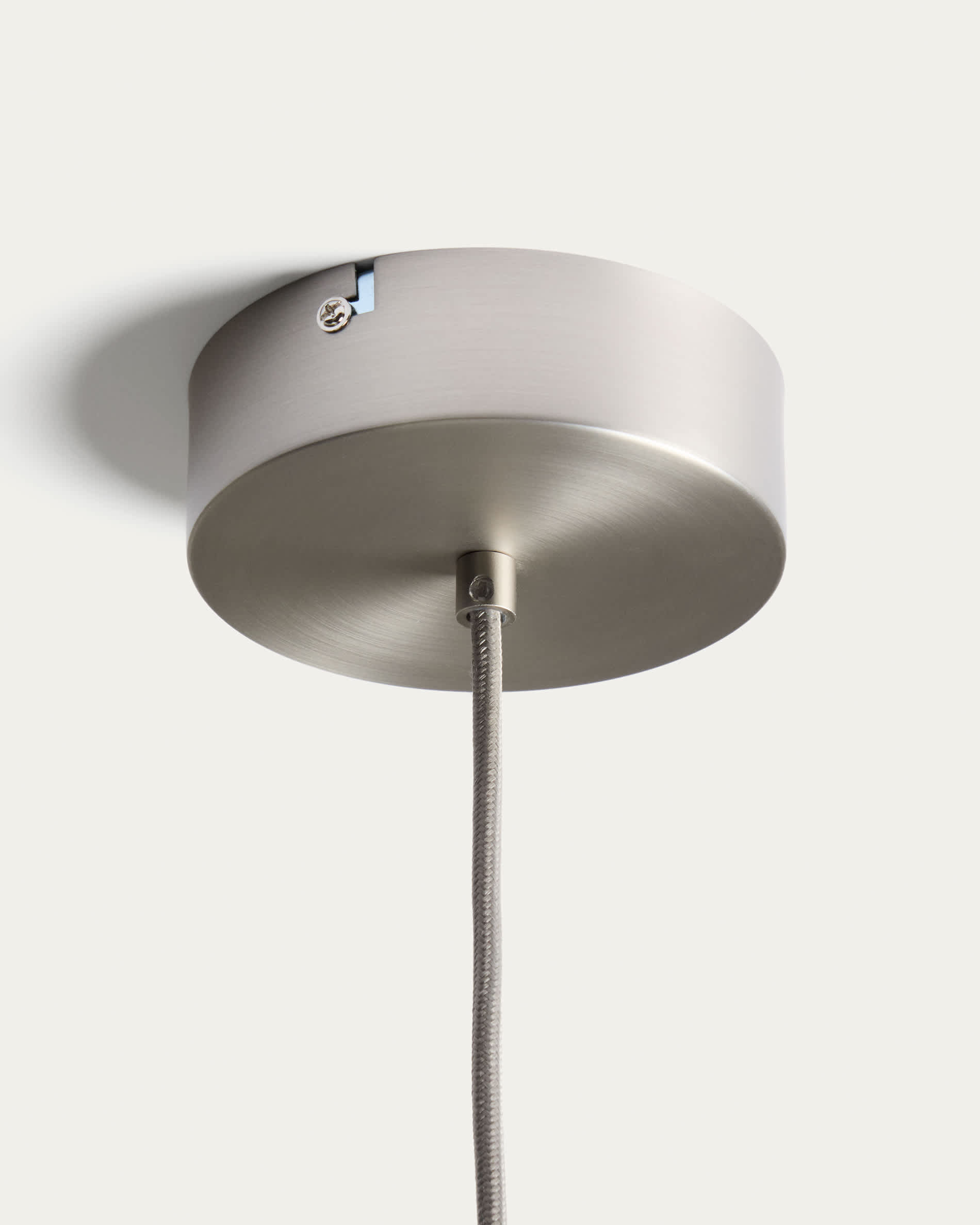 Leruna frosted glass and metal LED ceiling lamp with galvanised finish Ø 20 cm