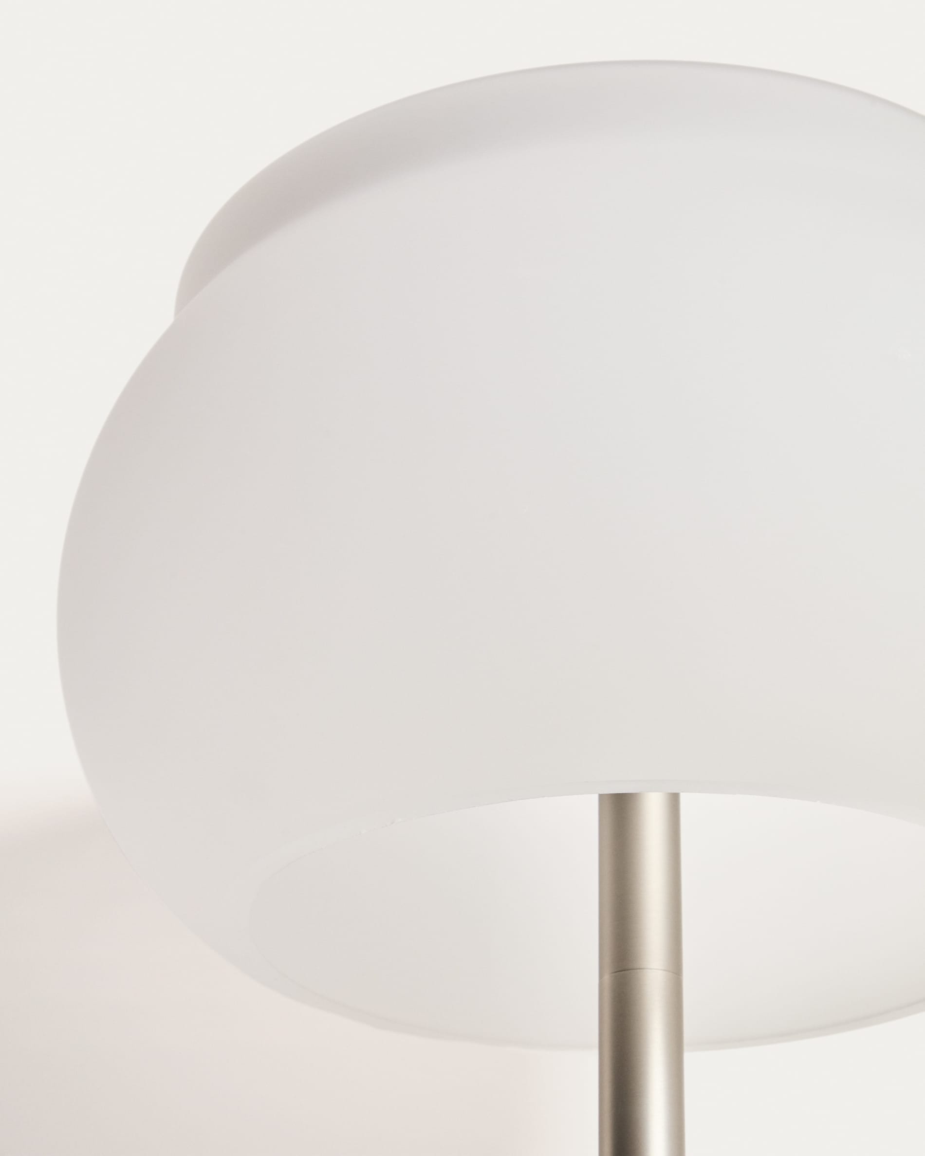 Leruna LED frosted glass and metal floor lamp with galvanised finish