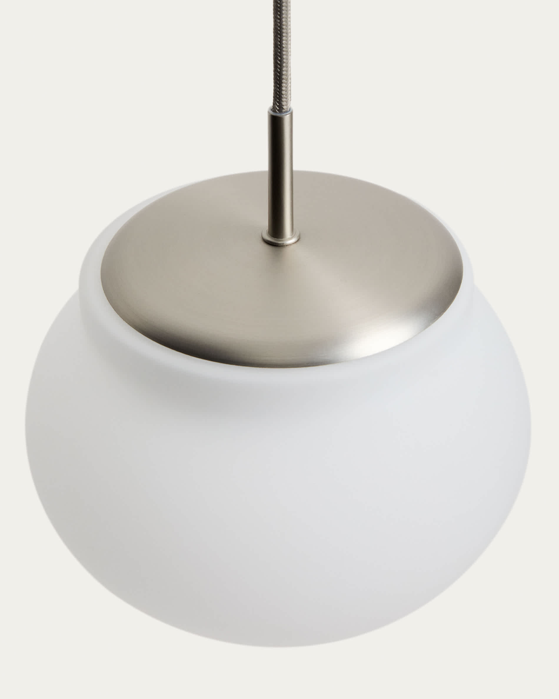 Leruna frosted glass and metal LED ceiling lamp with galvanised finish Ø 20 cm