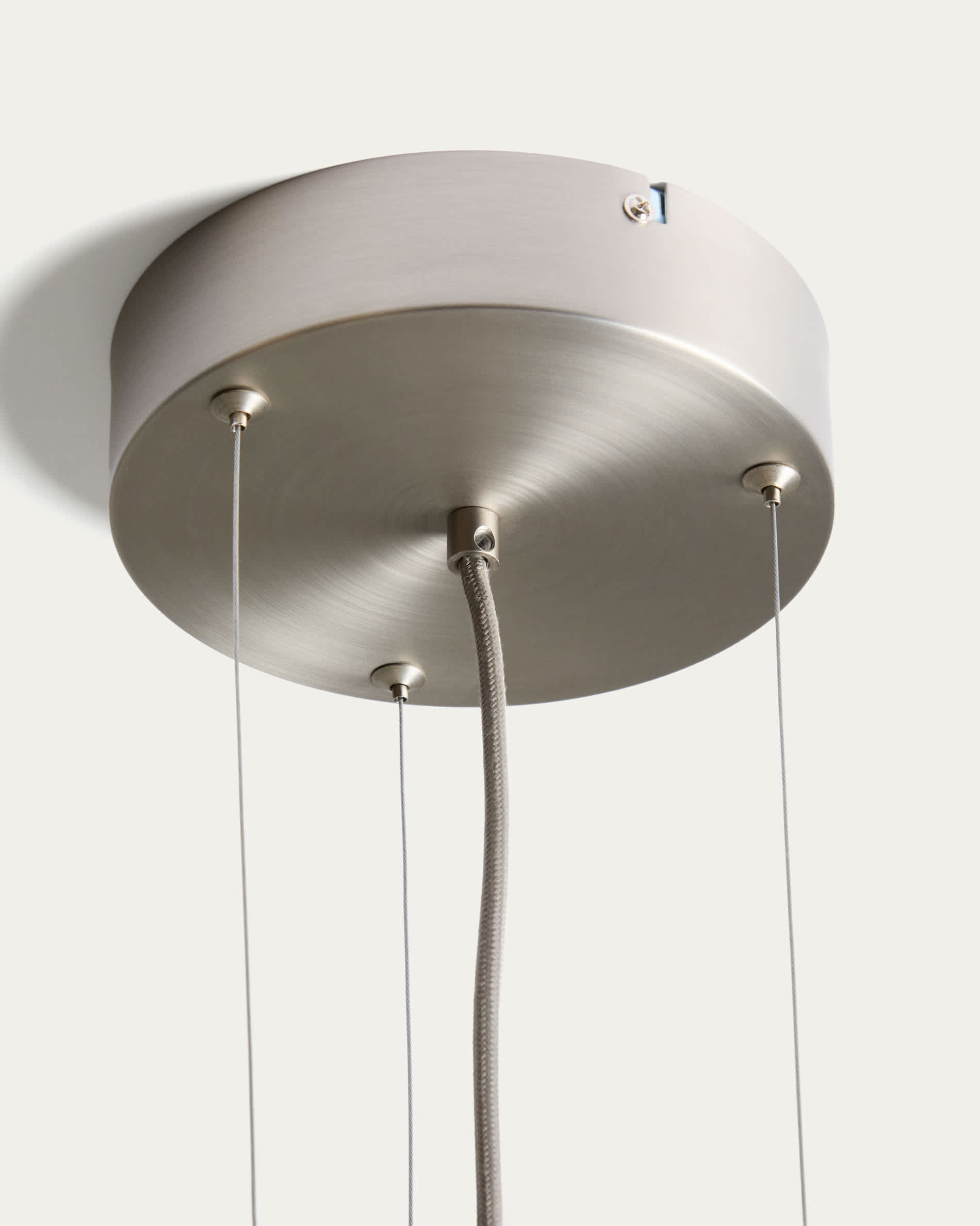 Leruna frosted glass and metal LED ceiling lamp with galvanised finish Ø 40 cm