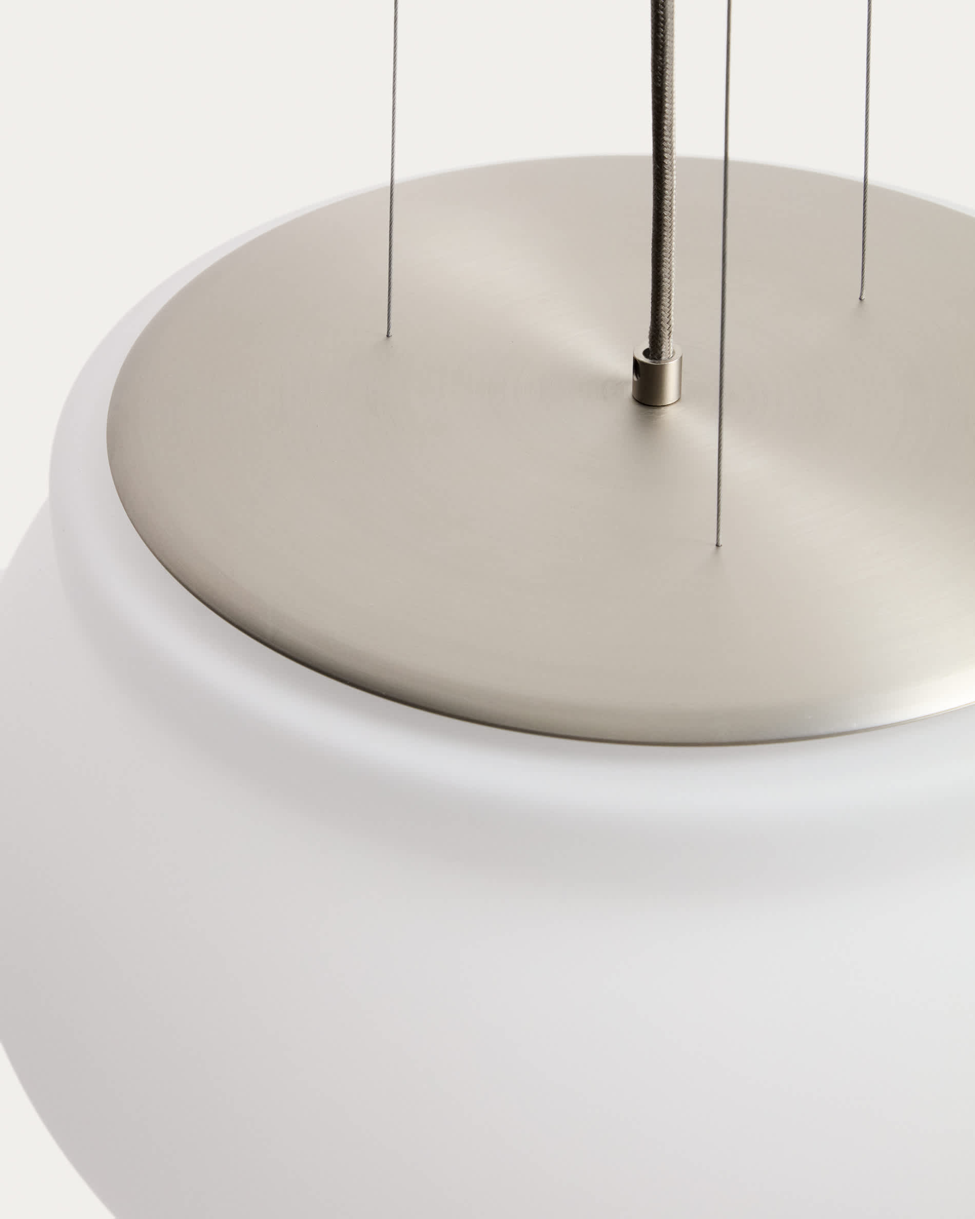 Leruna frosted glass and metal LED ceiling lamp with galvanised finish Ø 40 cm