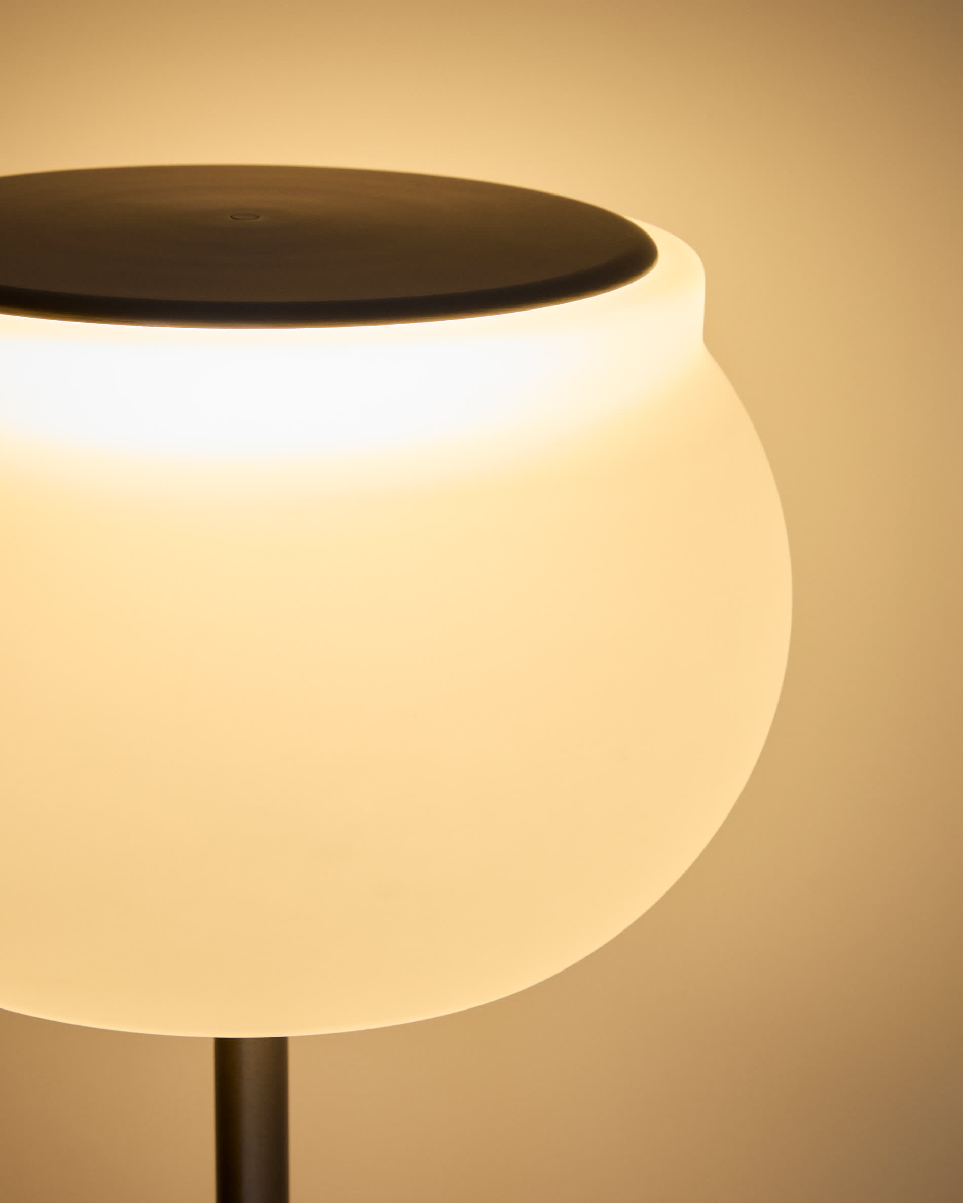 Leruna LED frosted glass and metal floor lamp with galvanised finish