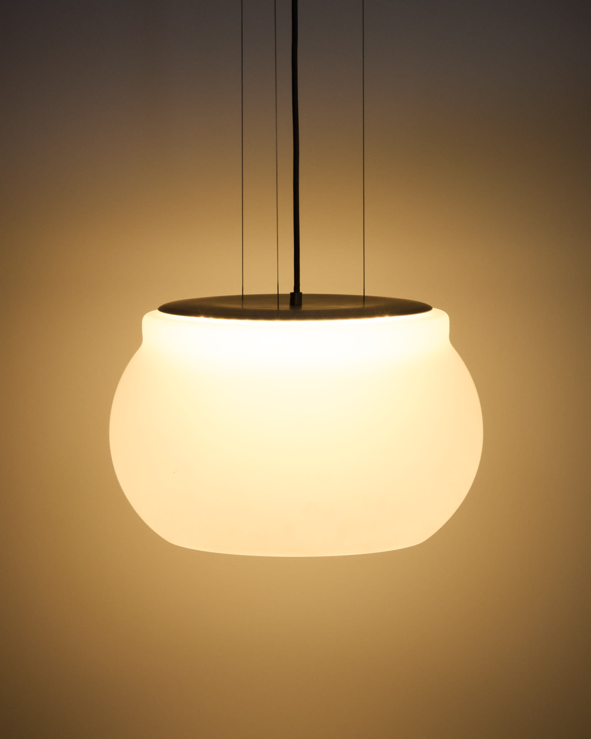 Leruna frosted glass and metal LED ceiling lamp with galvanised finish Ø 40 cm