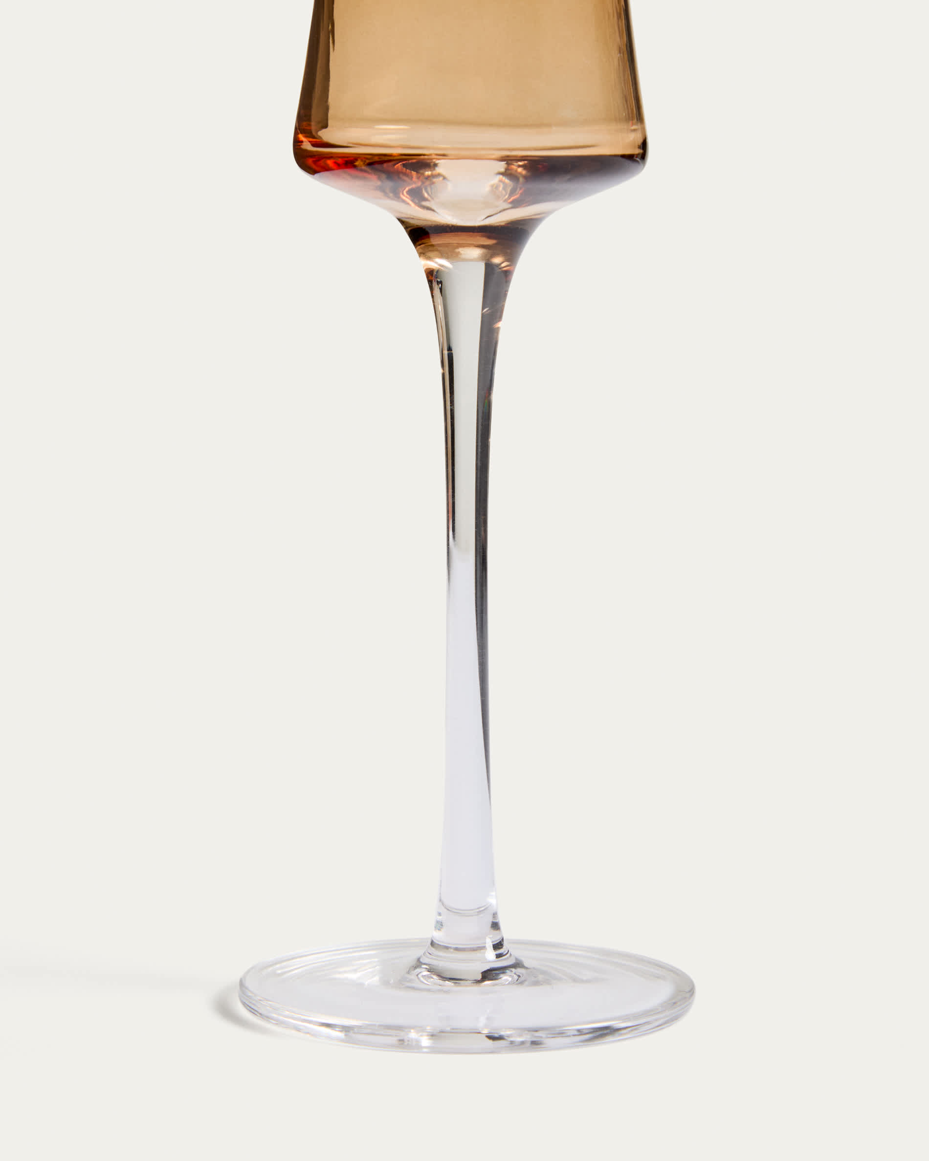 Auri amber champagne glass with relief, 15 cl