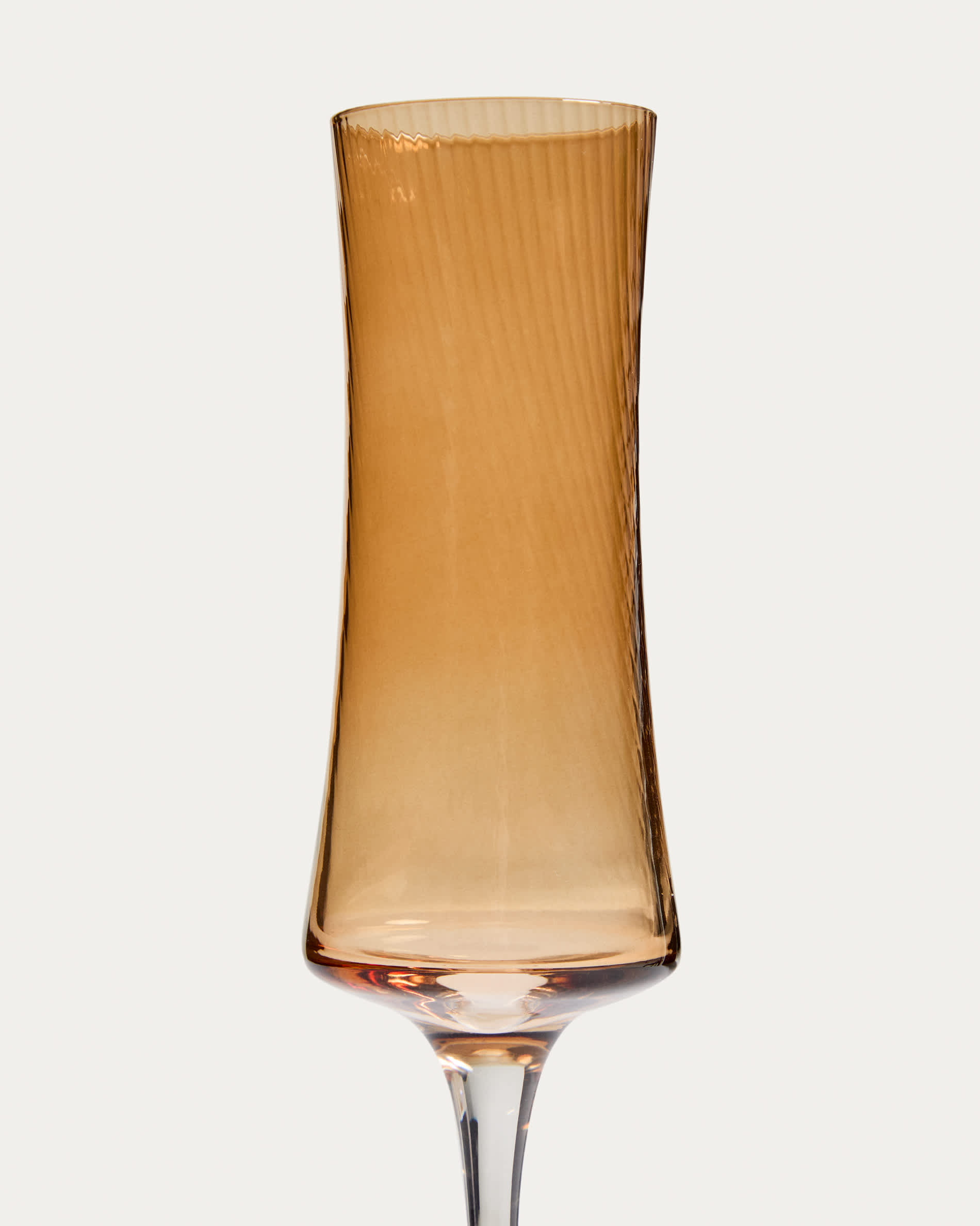 Auri amber champagne glass with relief, 15 cl