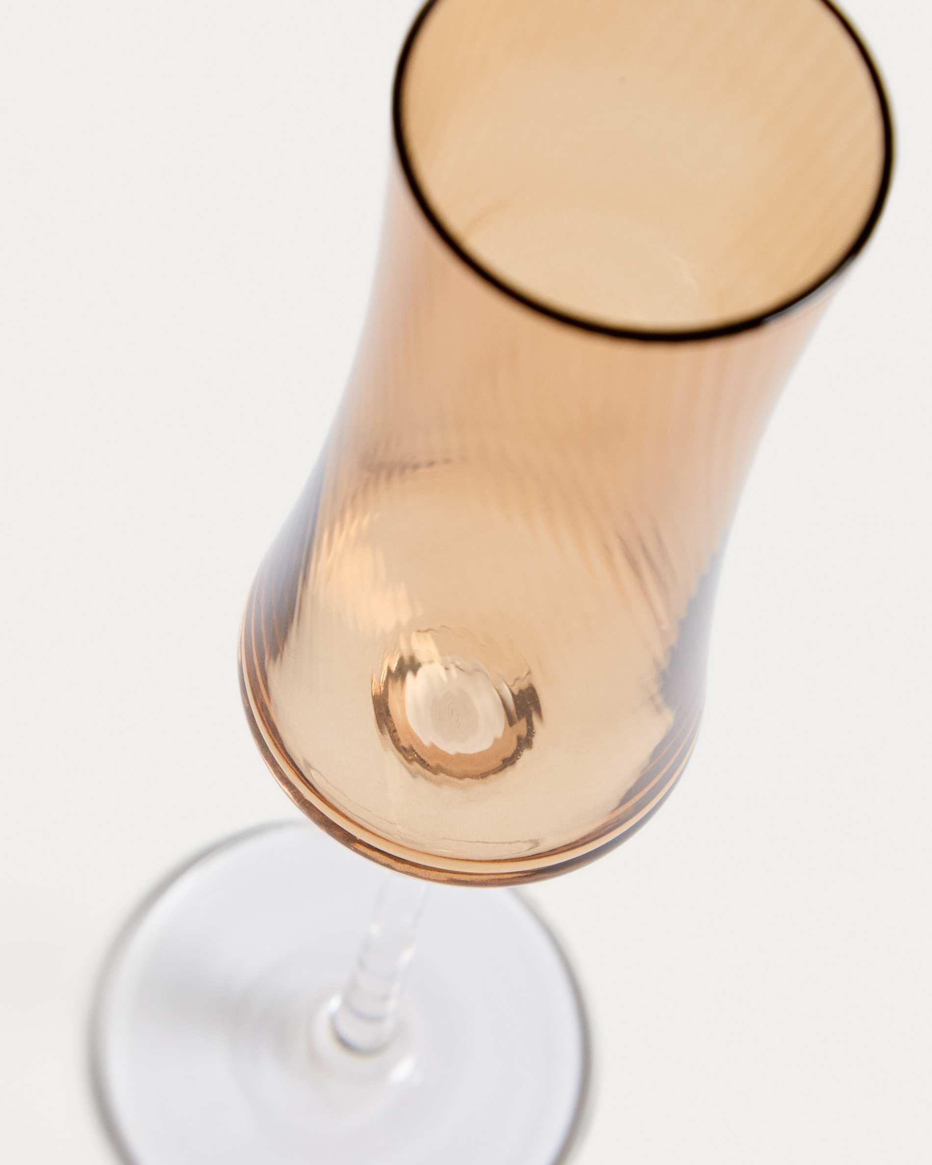 Auri amber champagne glass with relief, 15 cl