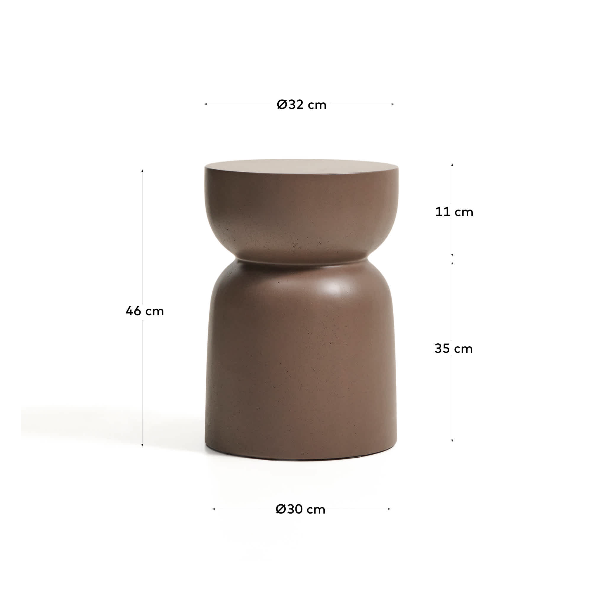 Garbet side table in brown concrete Ø 32cm
