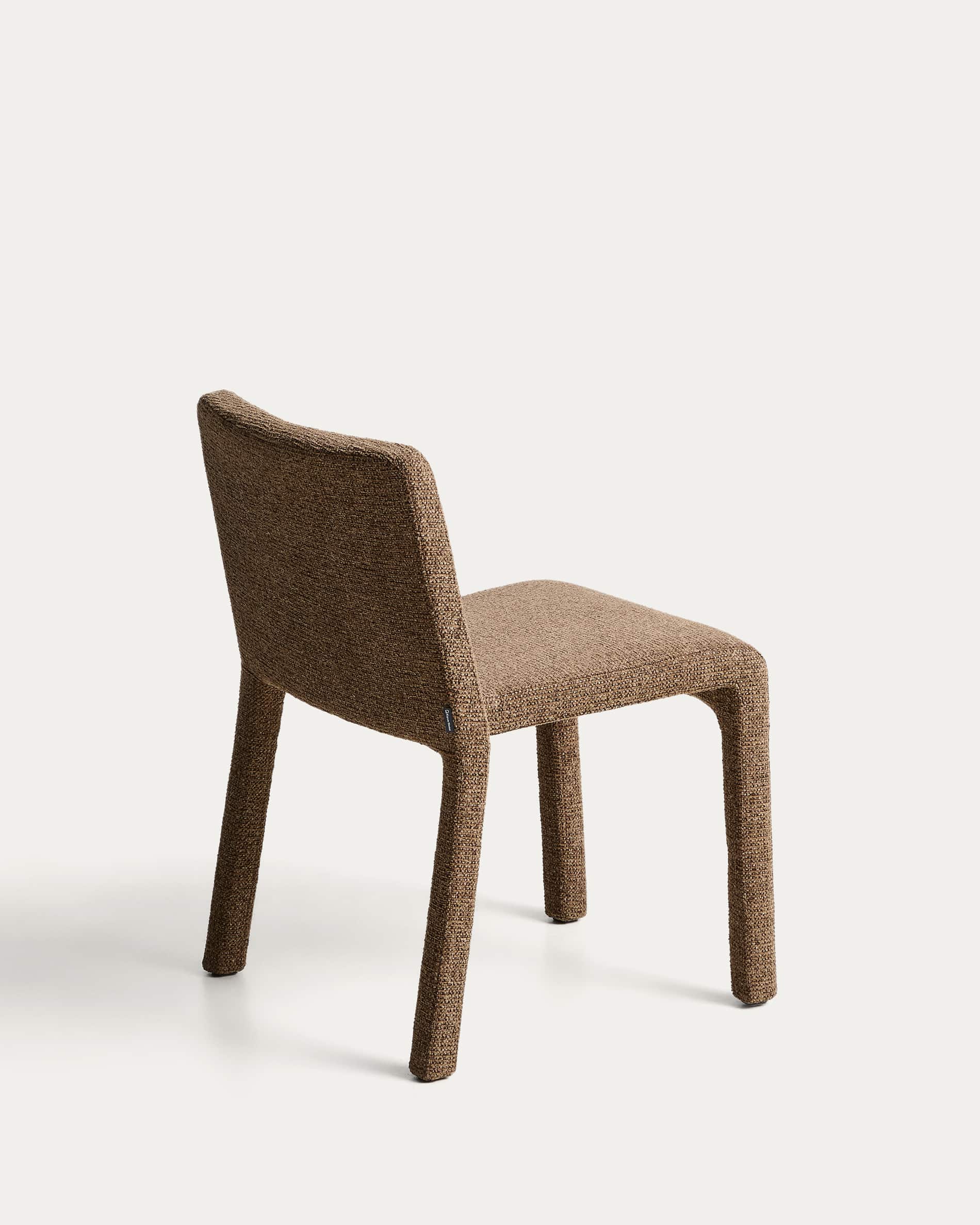 Loria stackable chair in chocolate brown chenille FSC 100%
