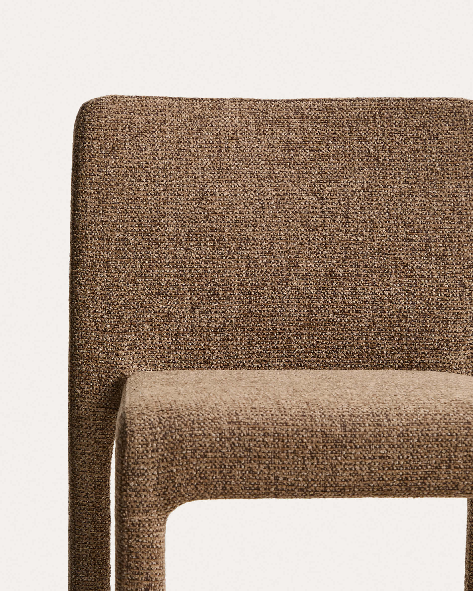 Loria stackable chair in chocolate brown chenille FSC 100%