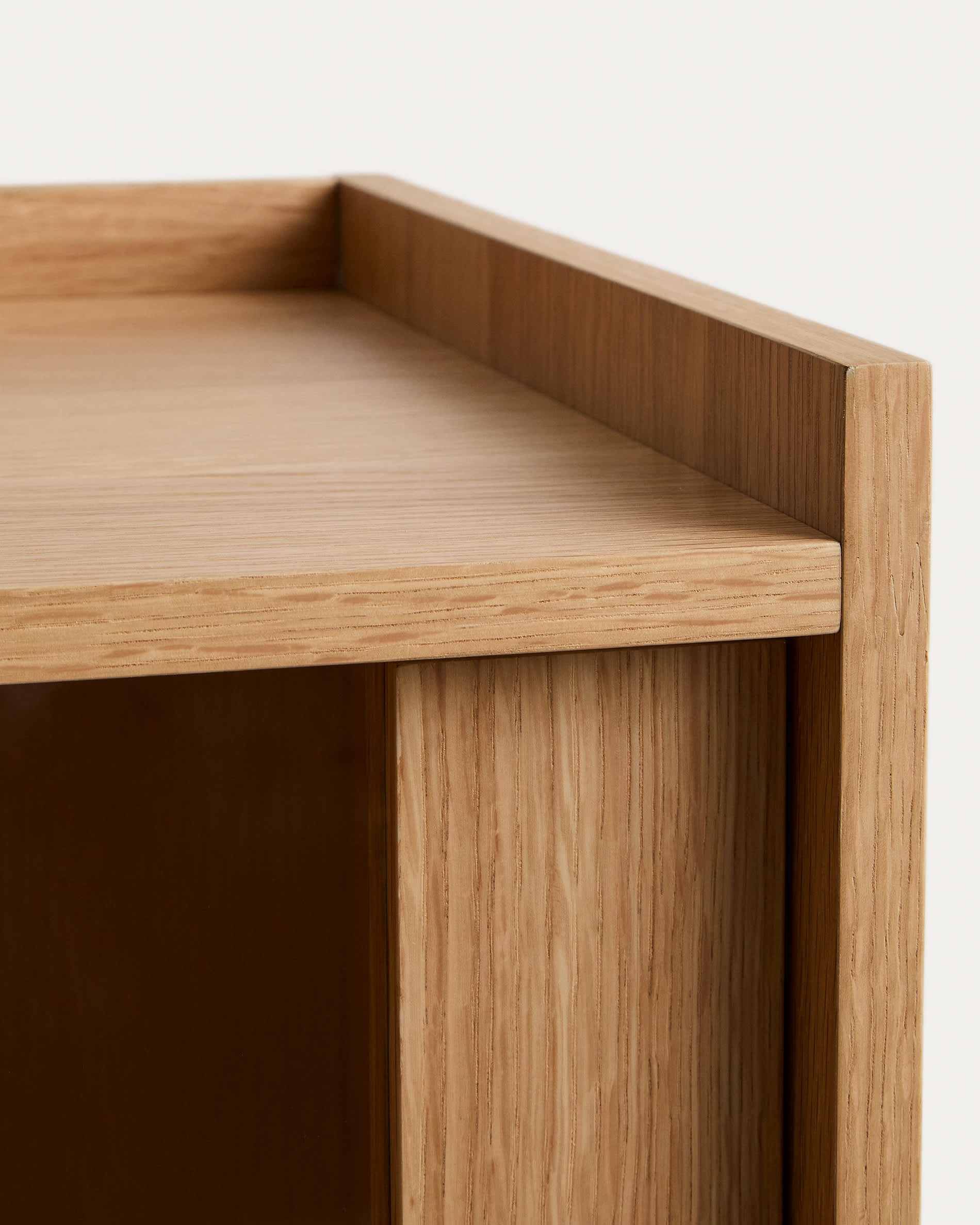 Onix display cabinet in solid oak and oak veneer, natural tone finish, 100 x 170 cm FSC Mix Credit