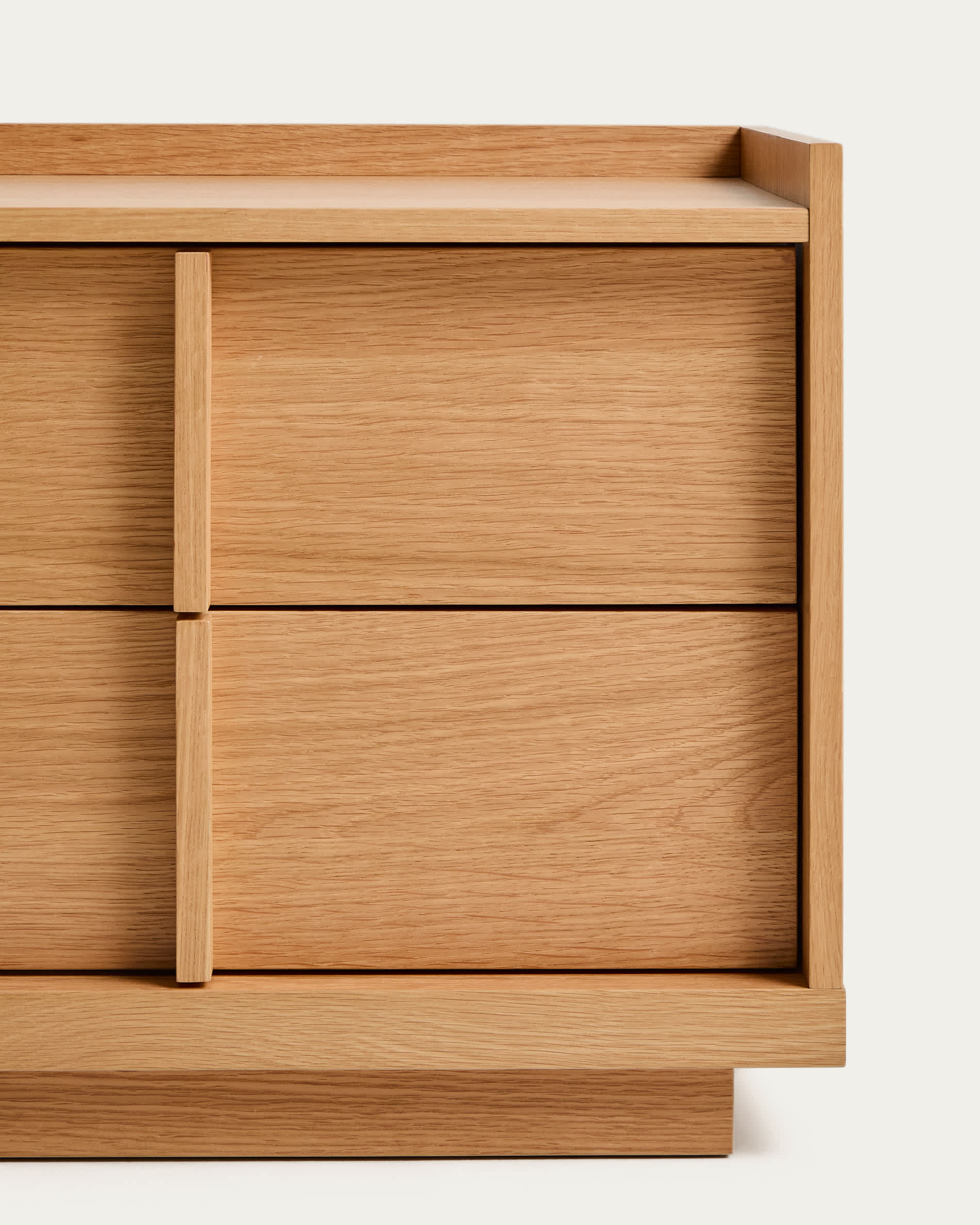 Onix bedside table, 2 drawers, oak veneer in a natural tone finish, 60 x 47 cm FSC Mix Credit