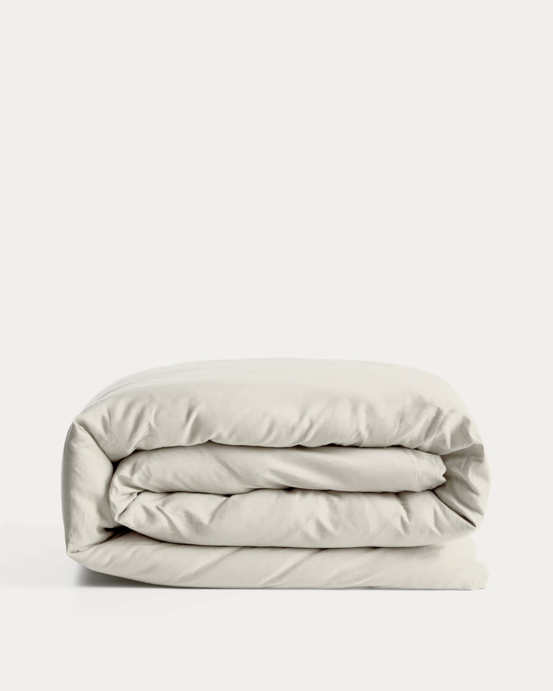 Sirale 100% cotton sateen duvet cover with washed white finish for 150/160cm bed