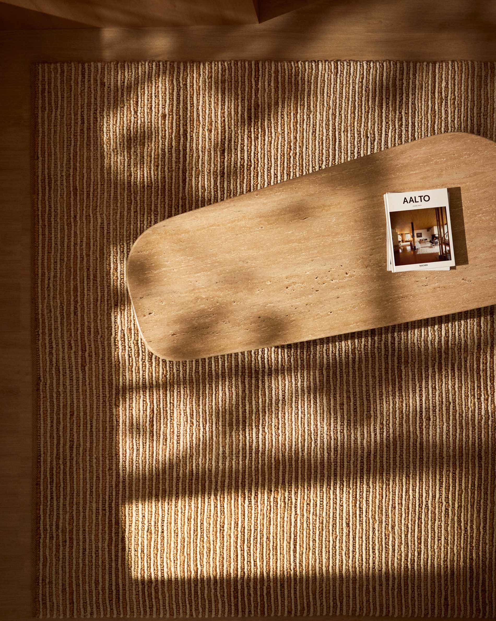 Derule beige jute and wool rug 230 x 160cm