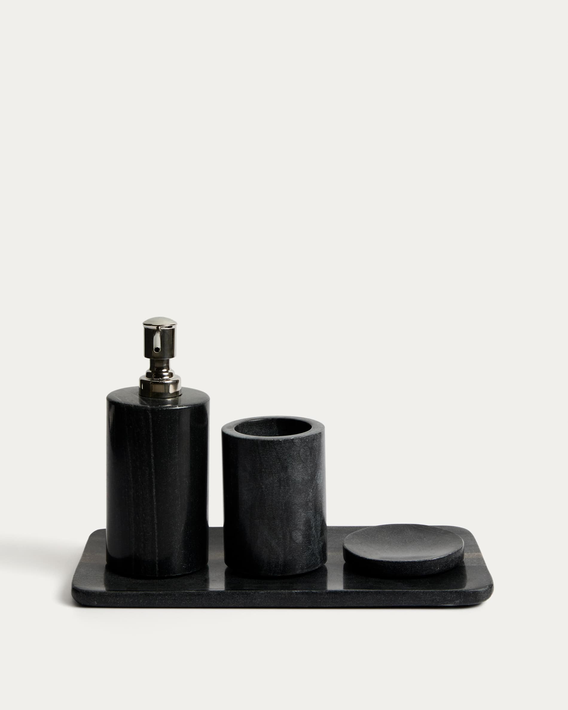 Mavon dark grey marble toothbrush holder