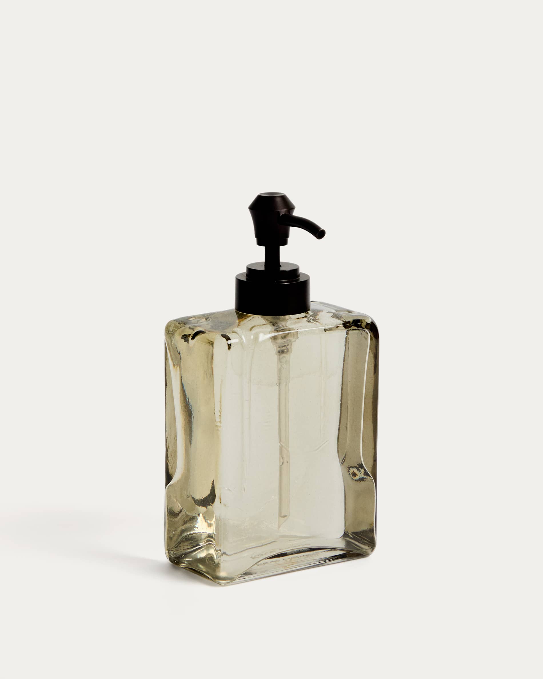 Light brown translucent glass Meris soap dispenser