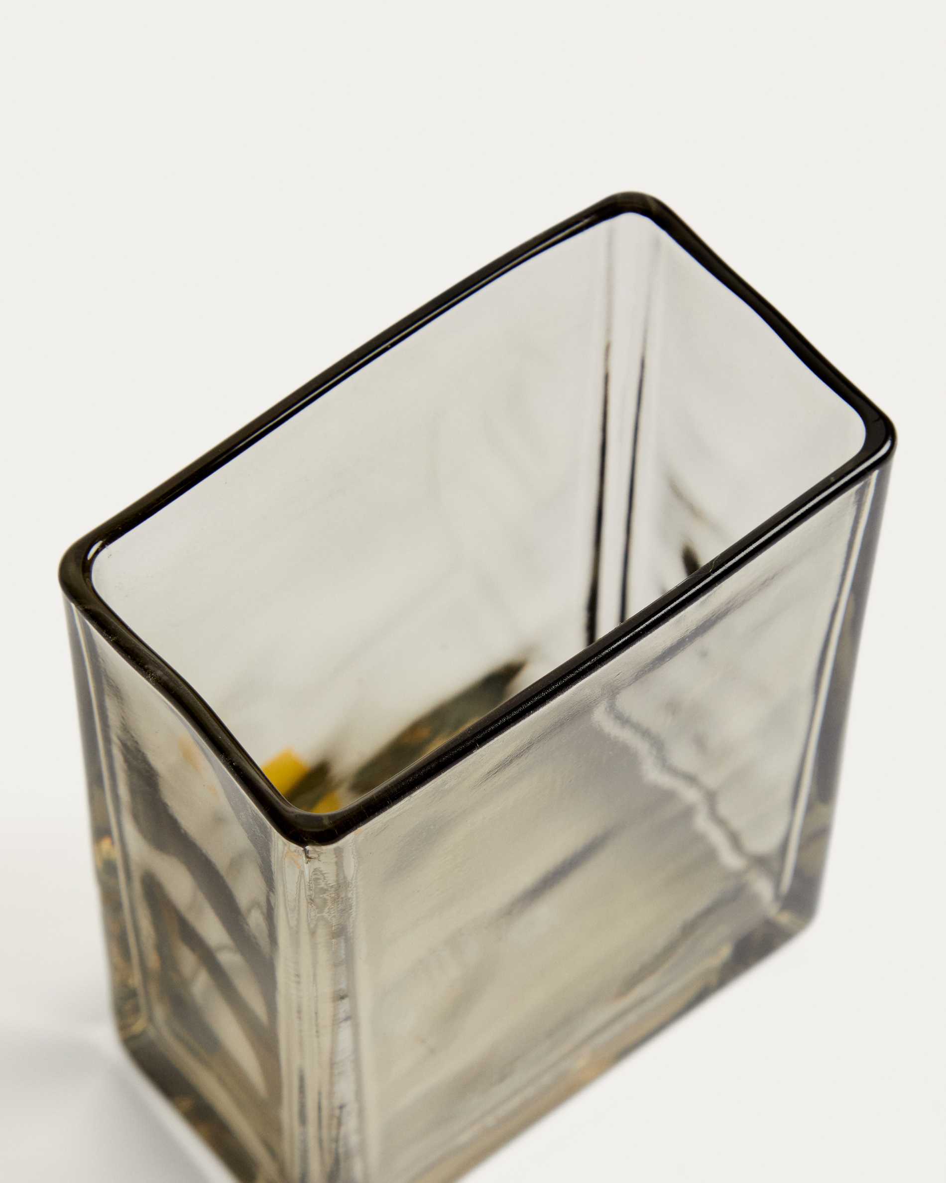Meris light brown translucent glass toothbrush holder