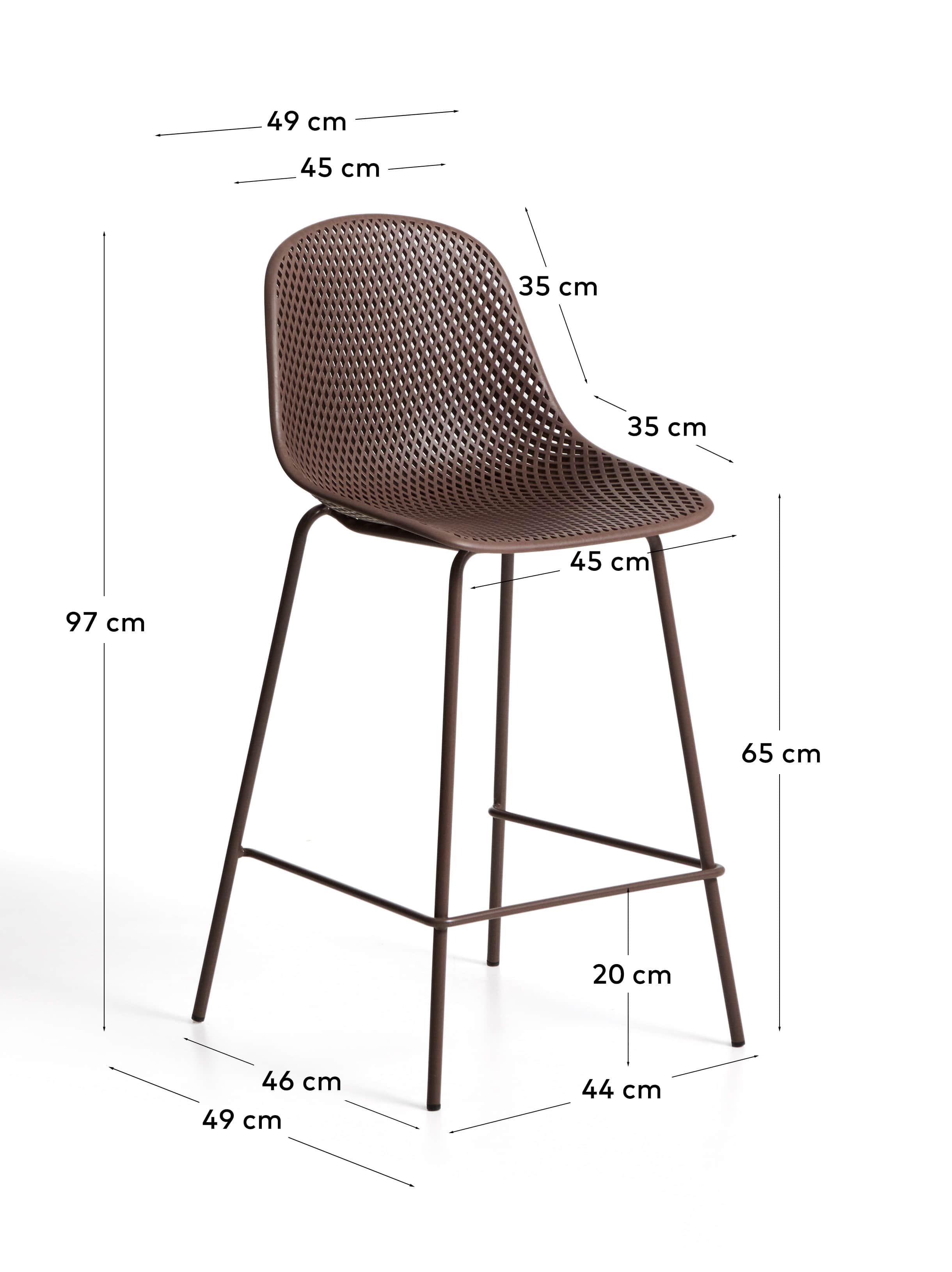 Quinby brown outdoor stool 65cm
